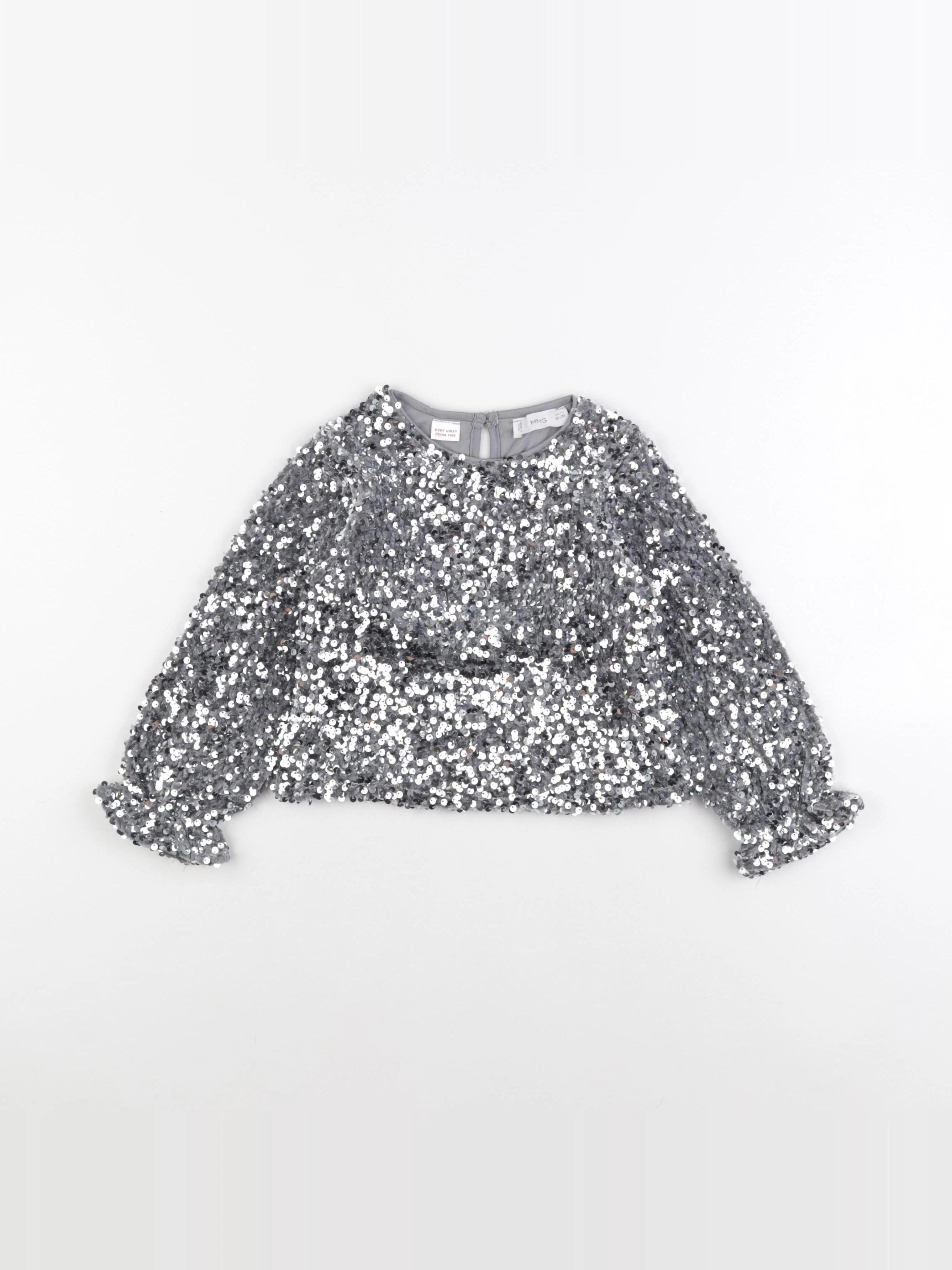 Mango - blouse gris, argent - 2/3 ans