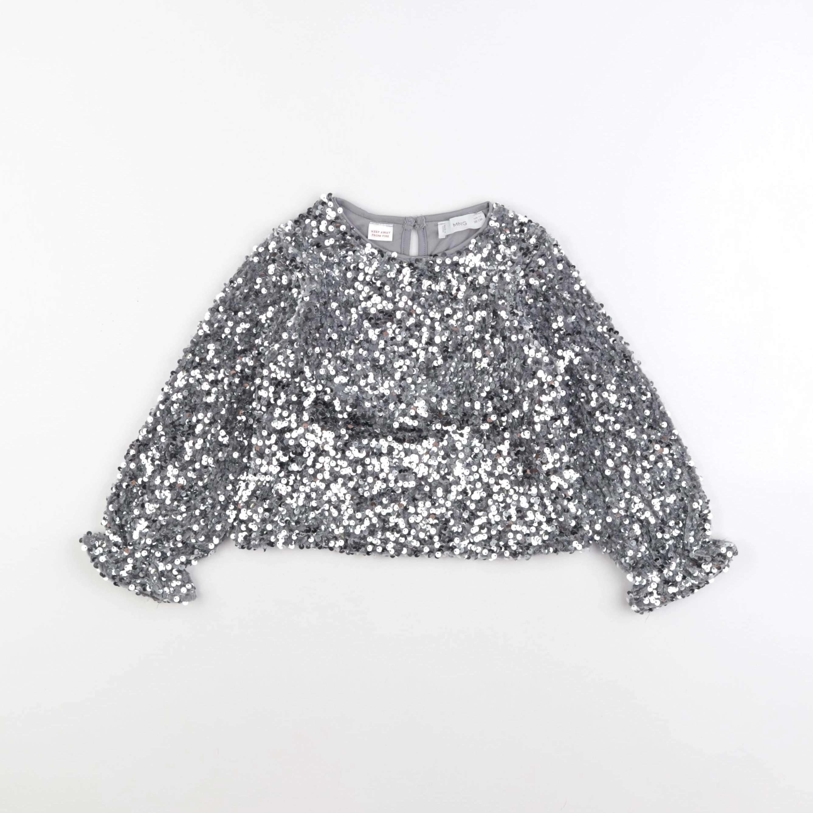 Mango - blouse gris, argent - 2/3 ans