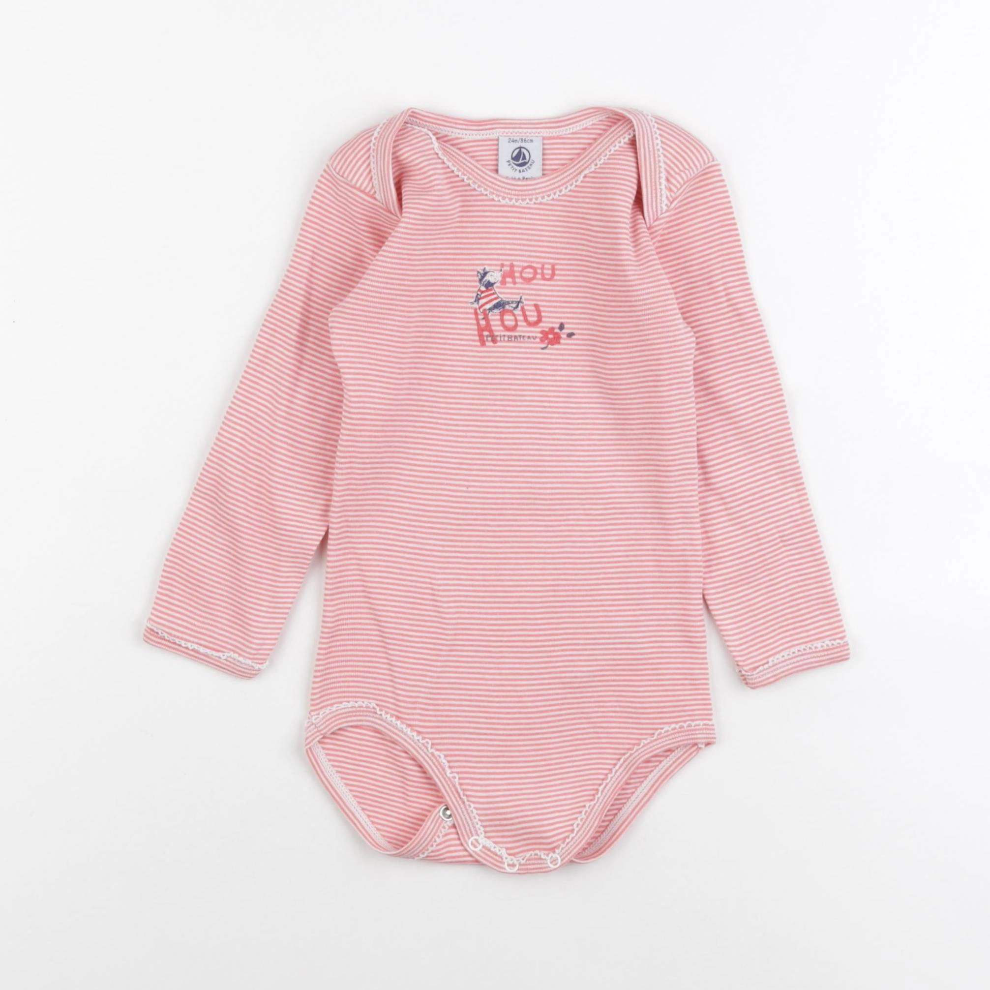 Petit Bateau - body rose - 24 mois