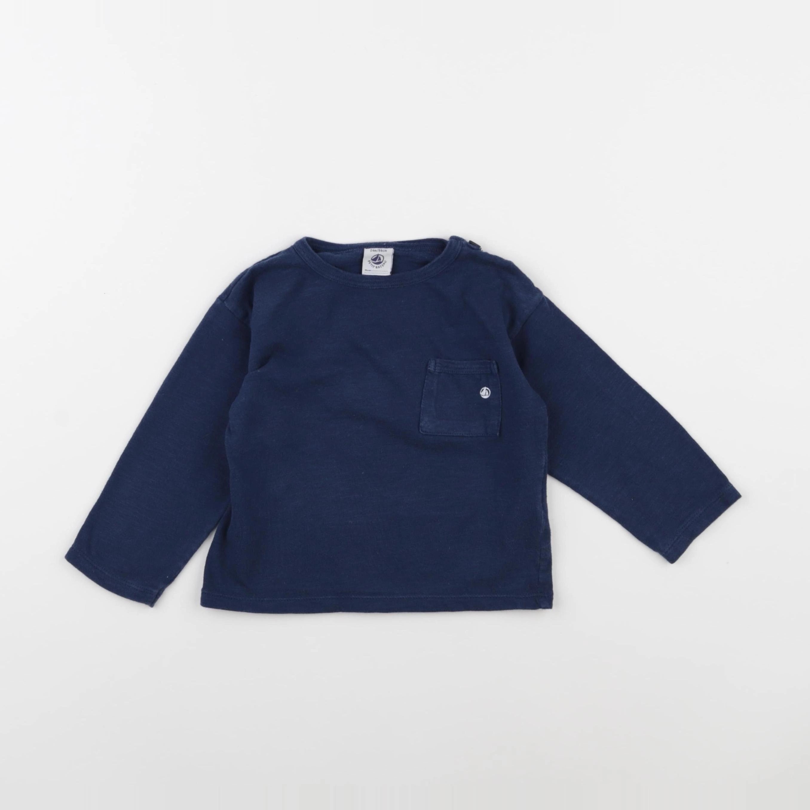 Petit Bateau - tee-shirt bleu - 24 mois
