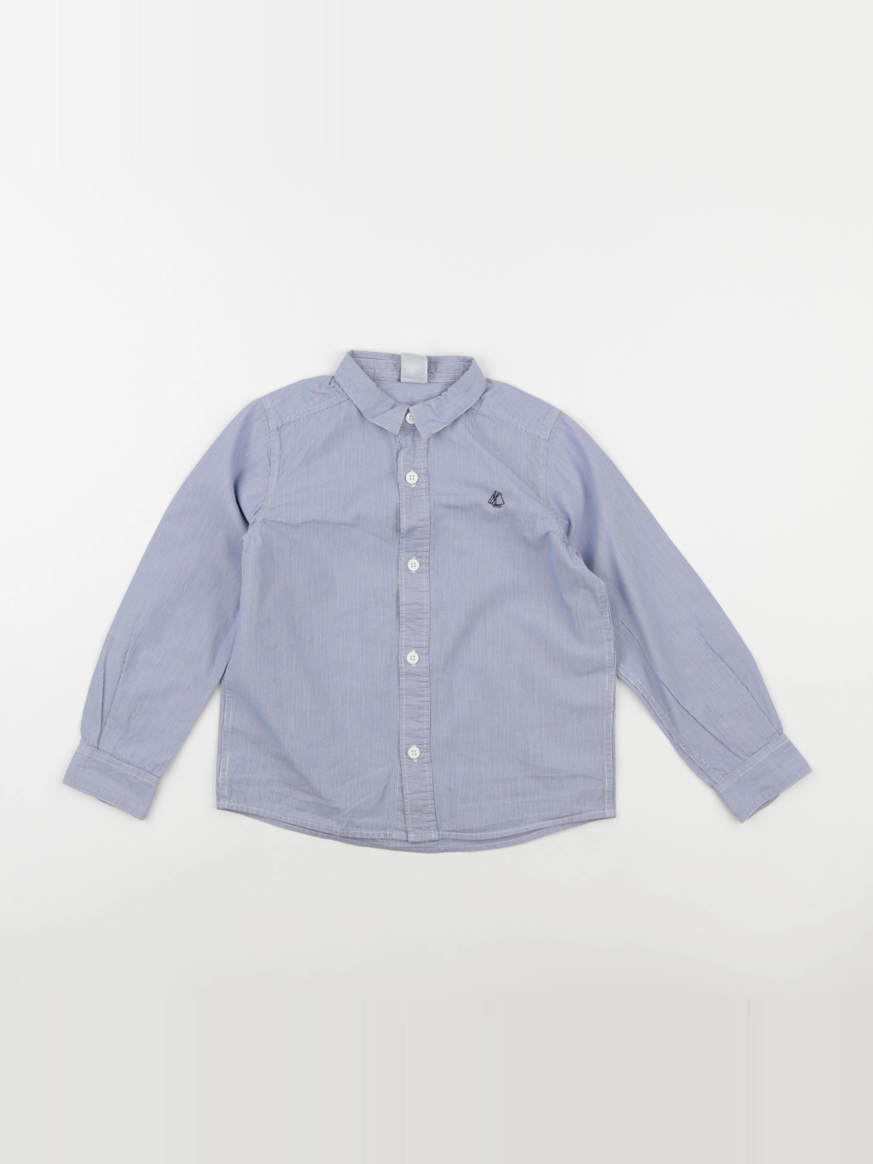Petit Bateau - chemise bleu - 5 ans