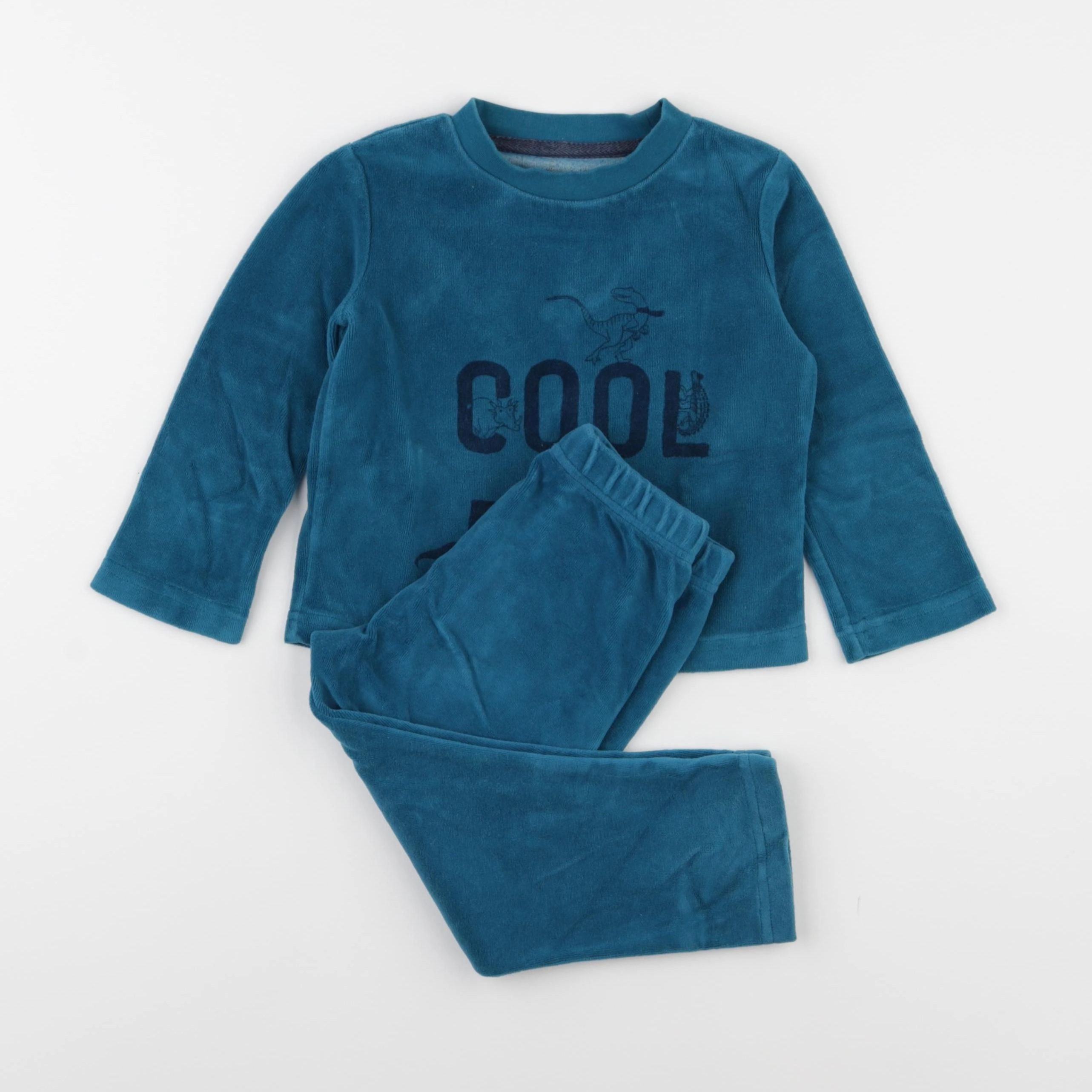 Vertbaudet - pyjama velours bleu - 5 ans