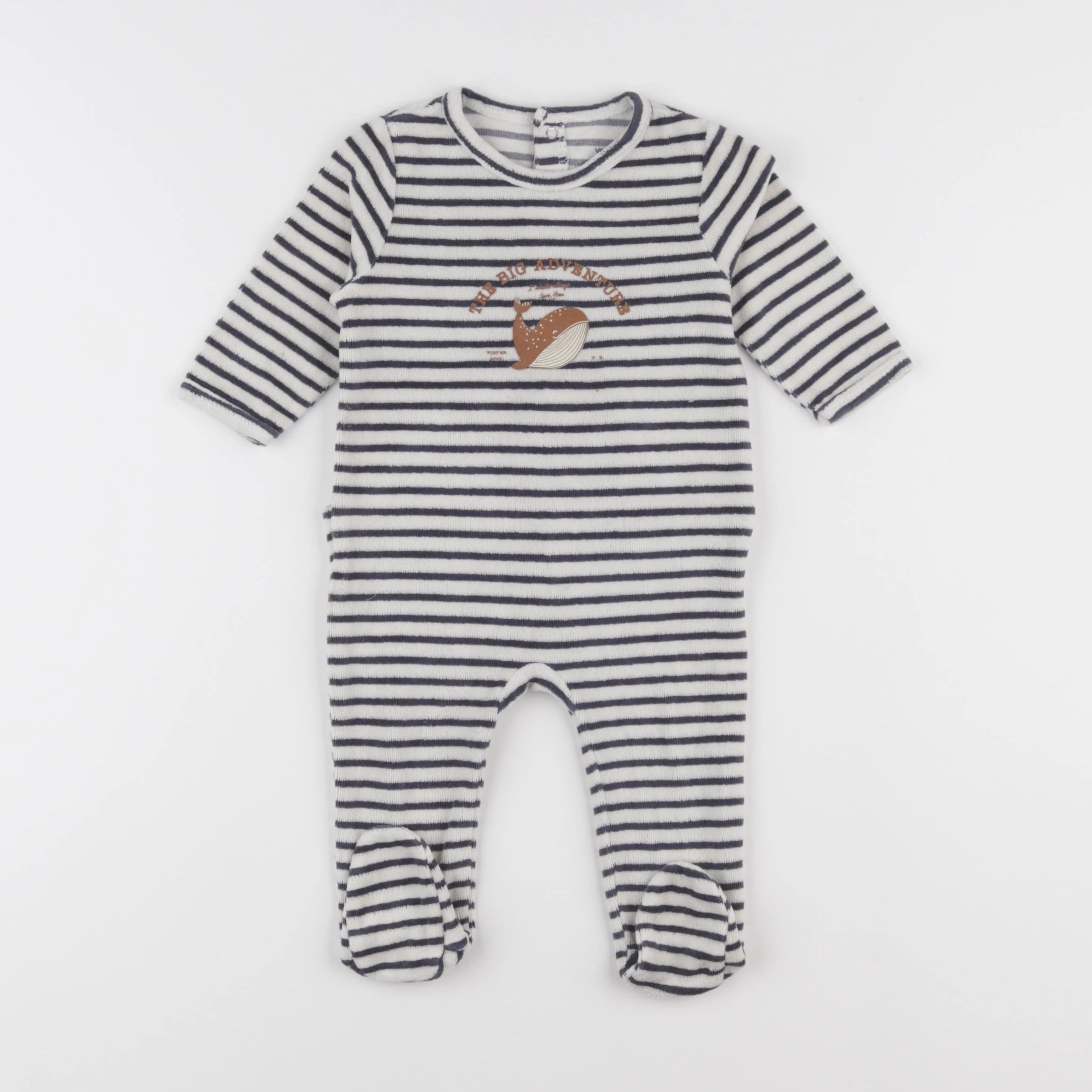 Vertbaudet - pyjama velours bleu - 6 mois