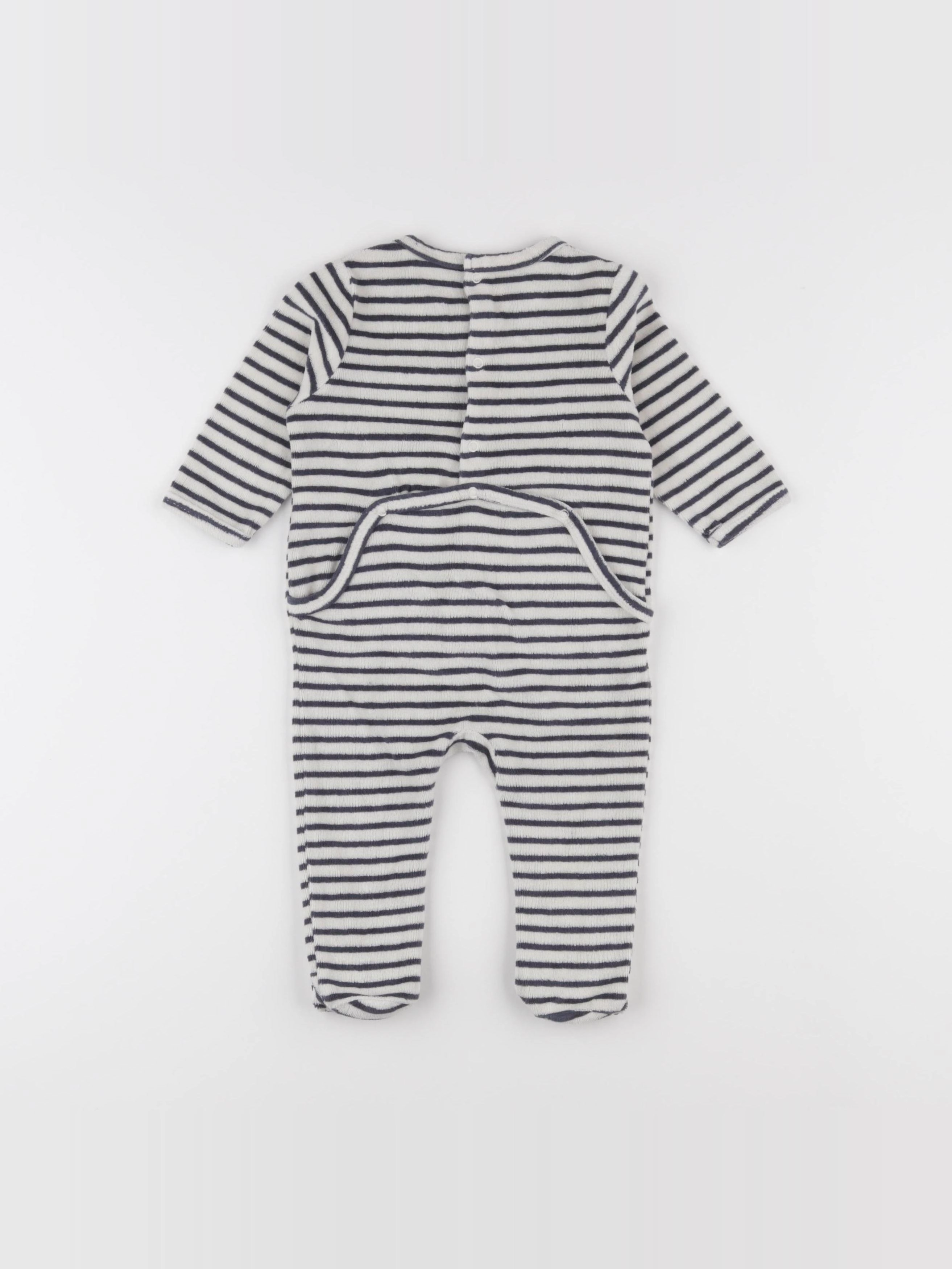 Vertbaudet - pyjama velours bleu - 6 mois