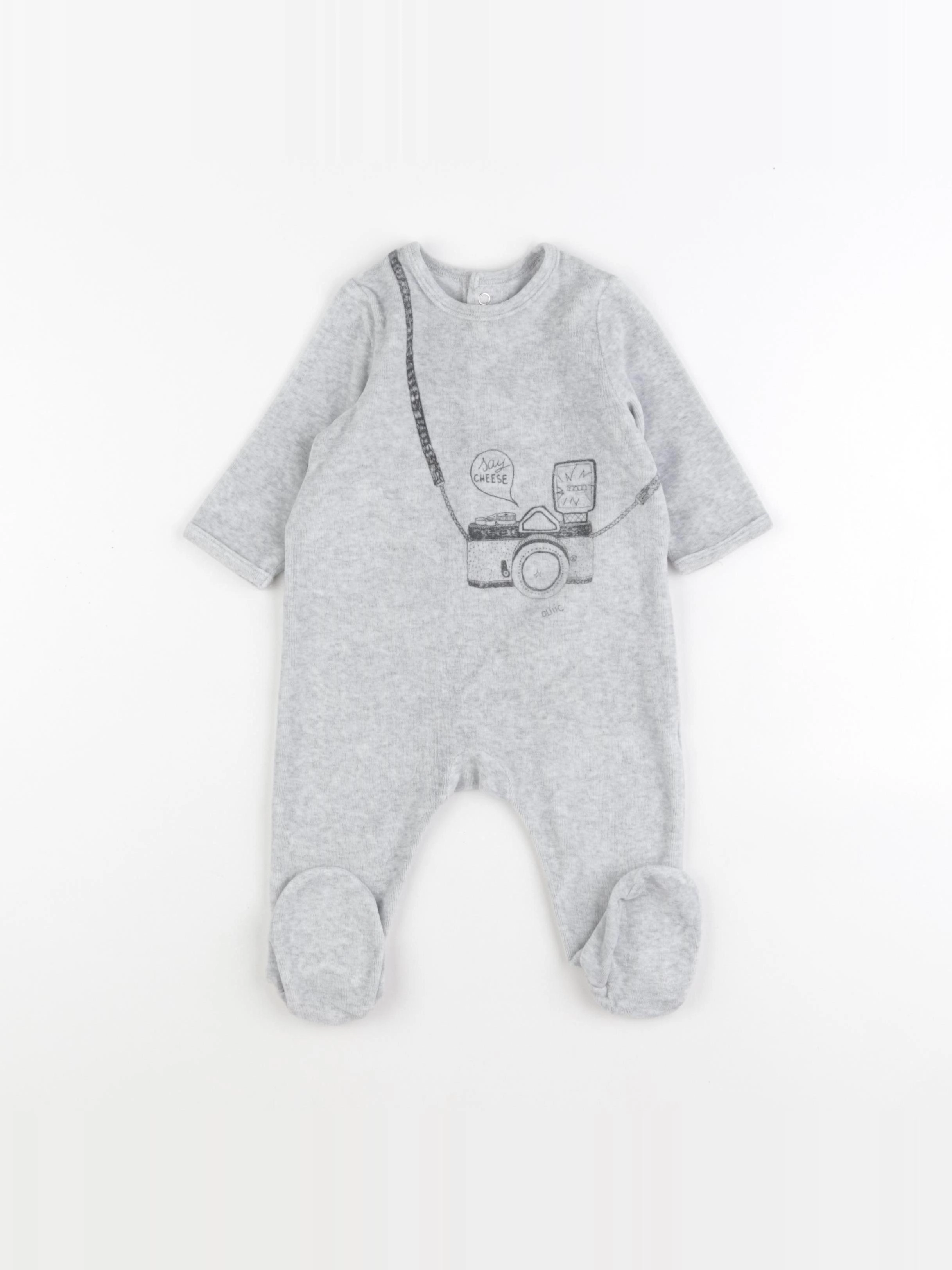La Redoute - pyjama velours gris - 6 mois