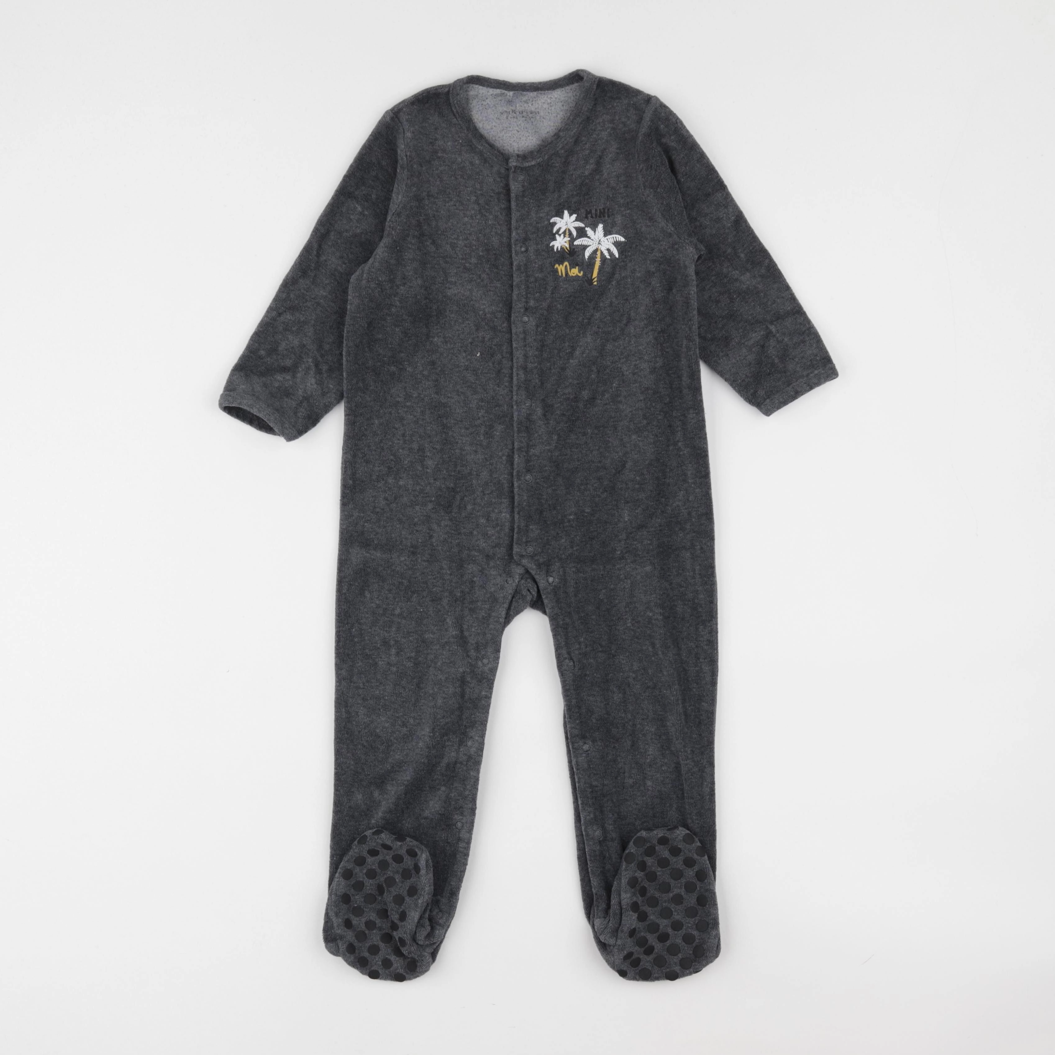 Vertbaudet - pyjama velours gris - 2 ans