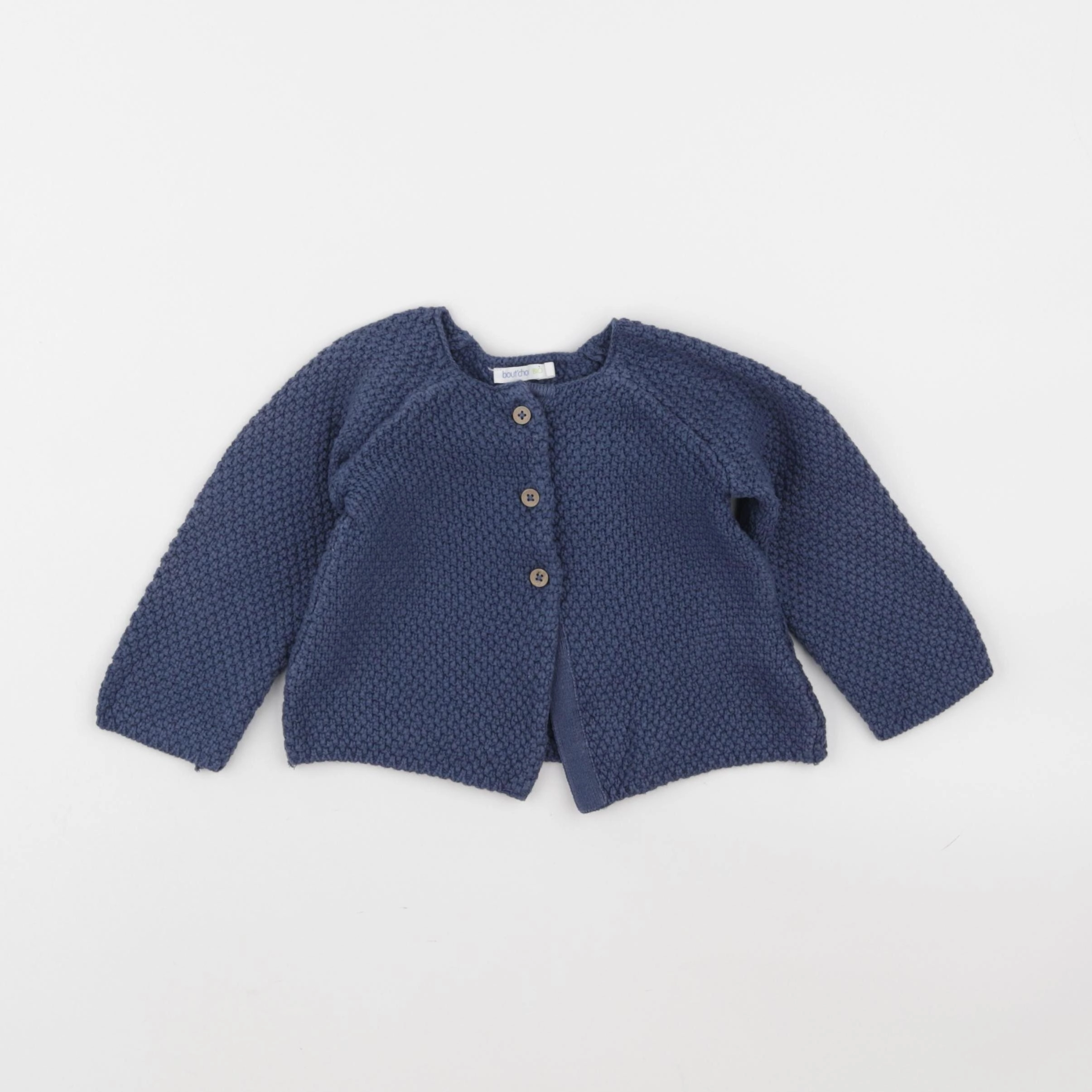 Boutchou - gilet bleu - 12 mois