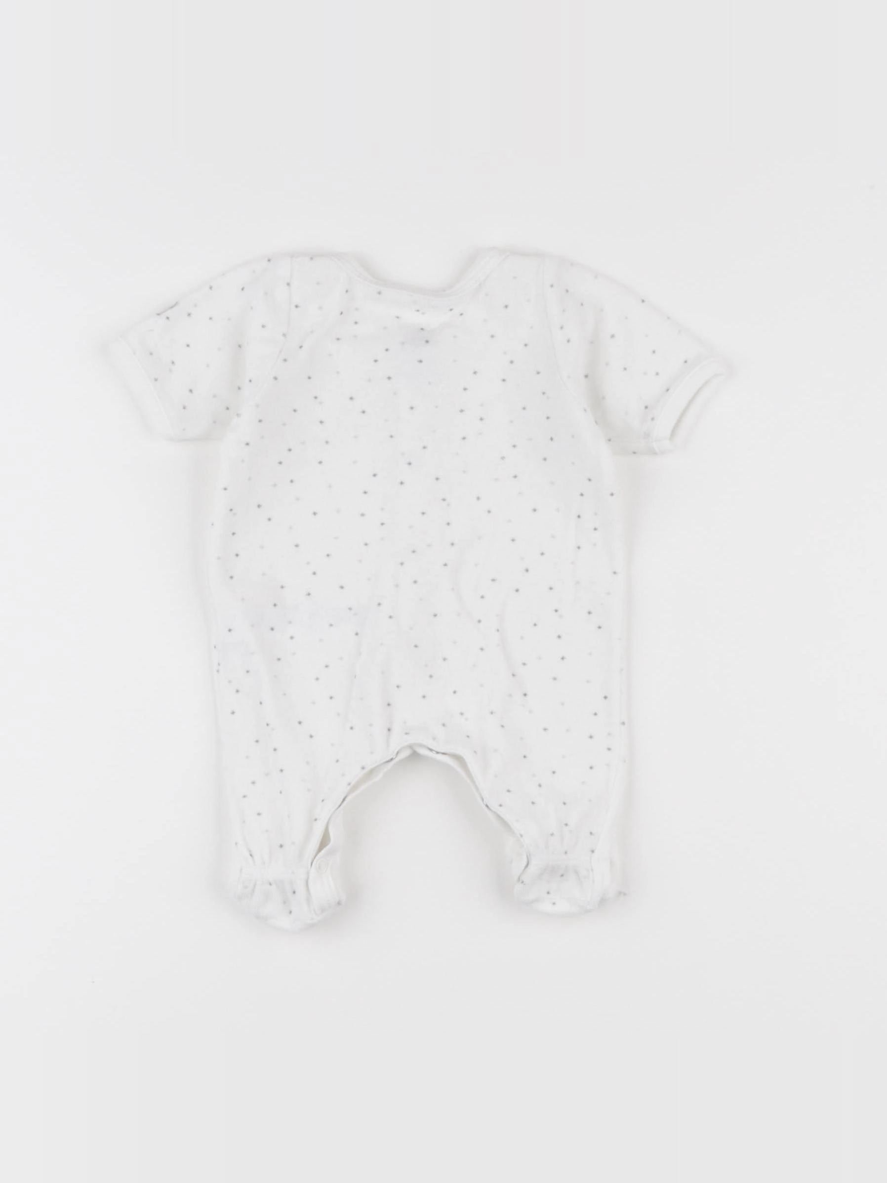 Petit Bateau - pyjama velours blanc - 0 mois