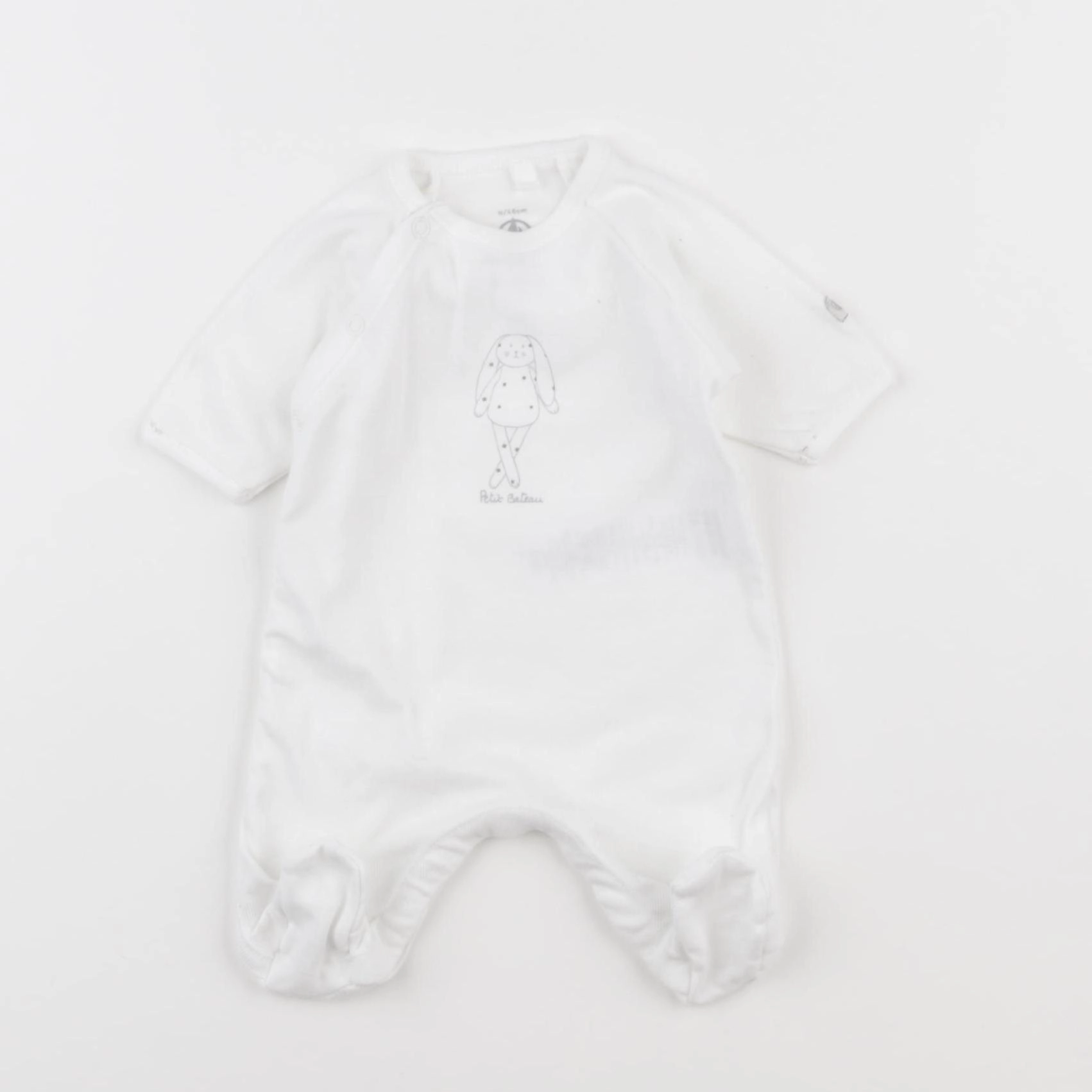 Petit Bateau - pyjama coton blanc - 0 mois