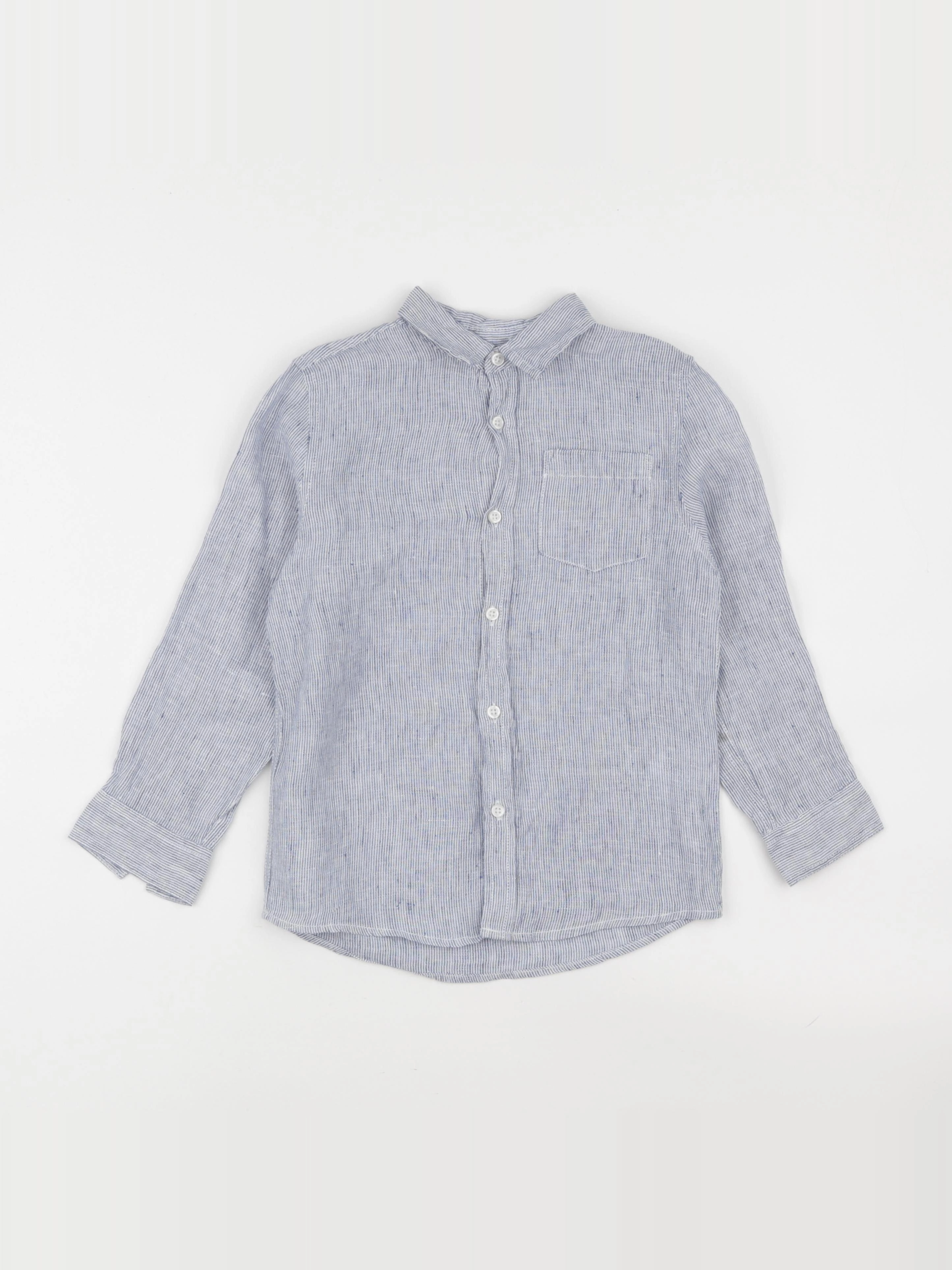 Monoprix - chemise blanc, bleu - 6 ans