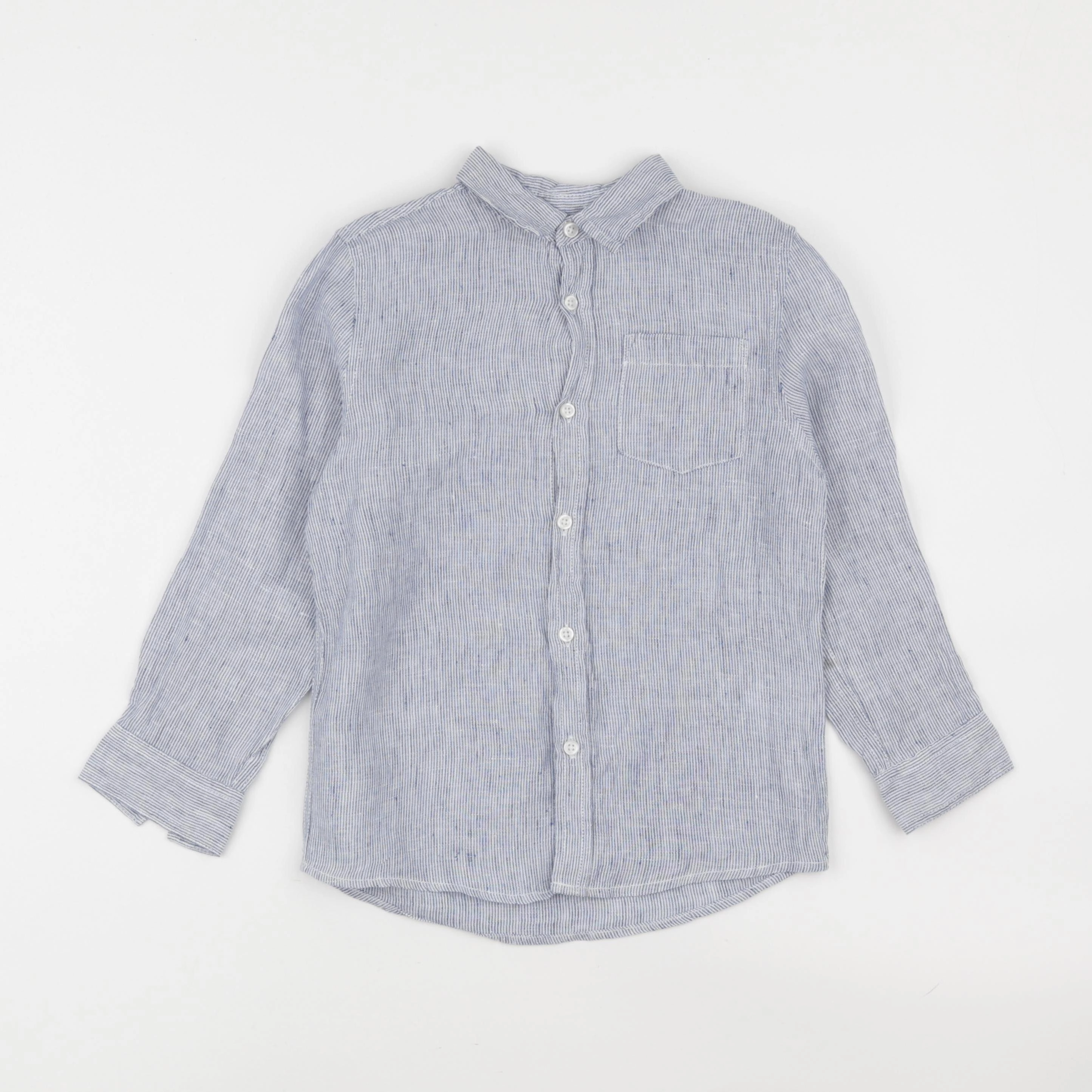Monoprix - chemise blanc, bleu - 6 ans