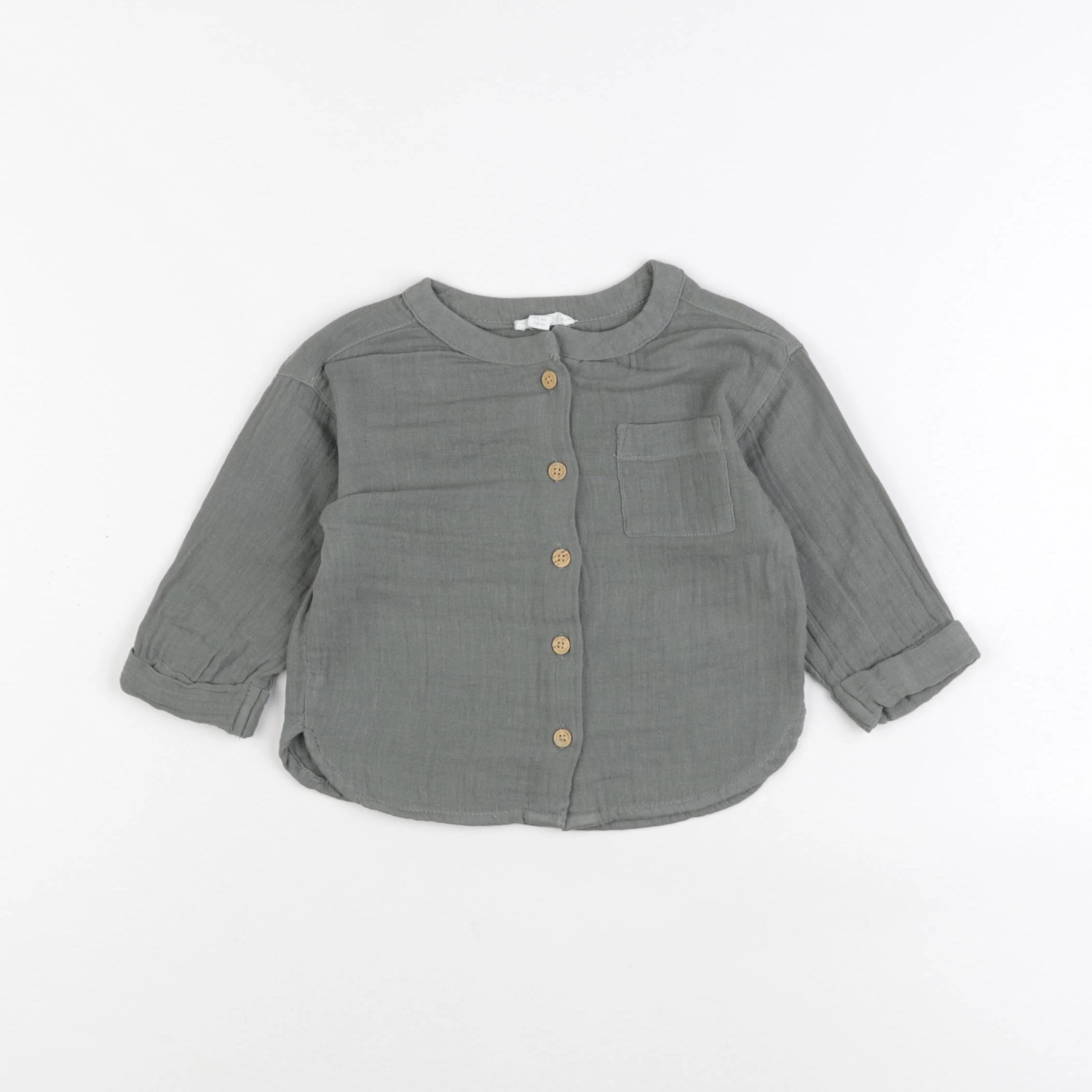 Vertbaudet - chemise vert - 12 mois