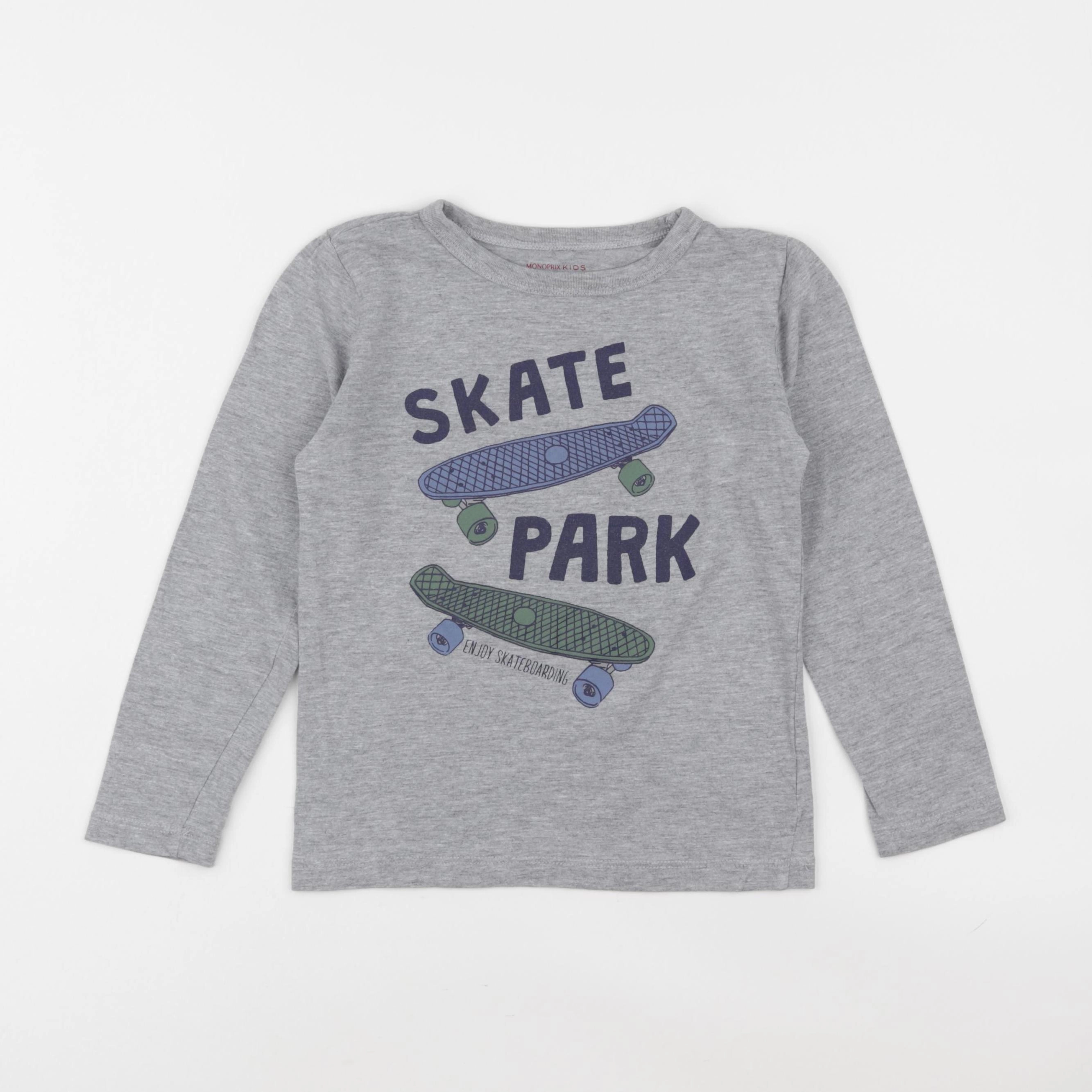 Monoprix - tee-shirt gris - 6 ans