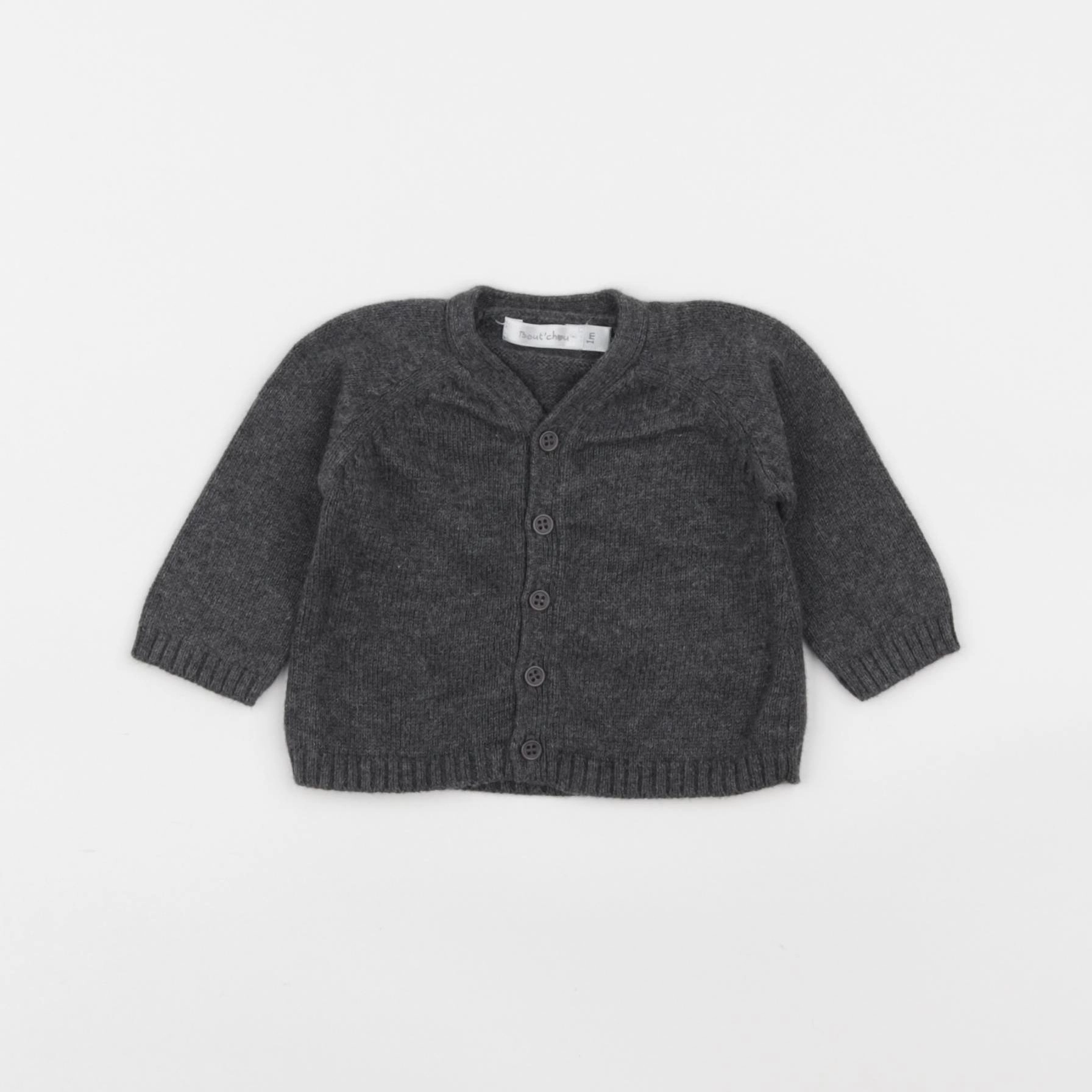 Boutchou - gilet gris - 1 mois