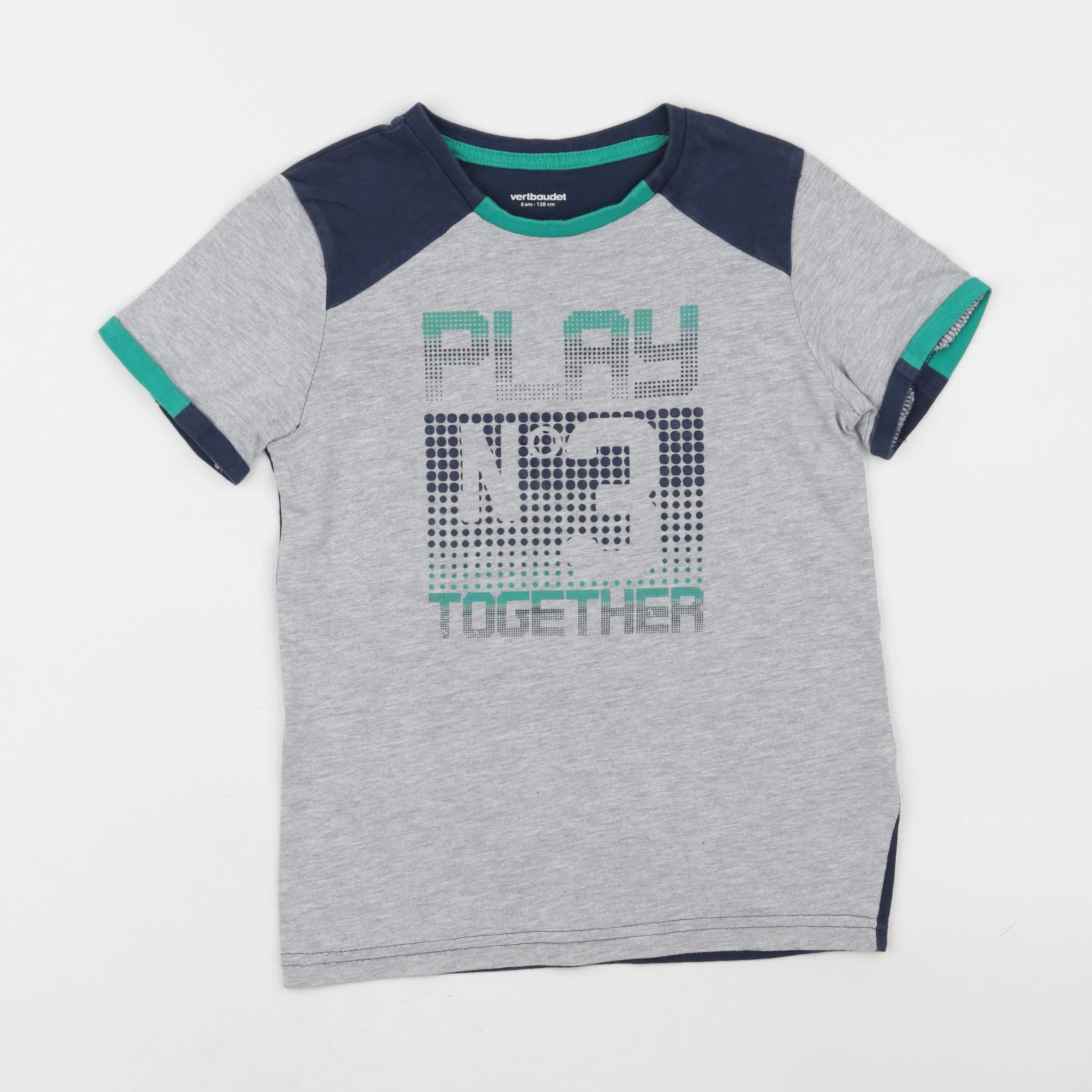 Vertbaudet - tee-shirt gris - 8 ans