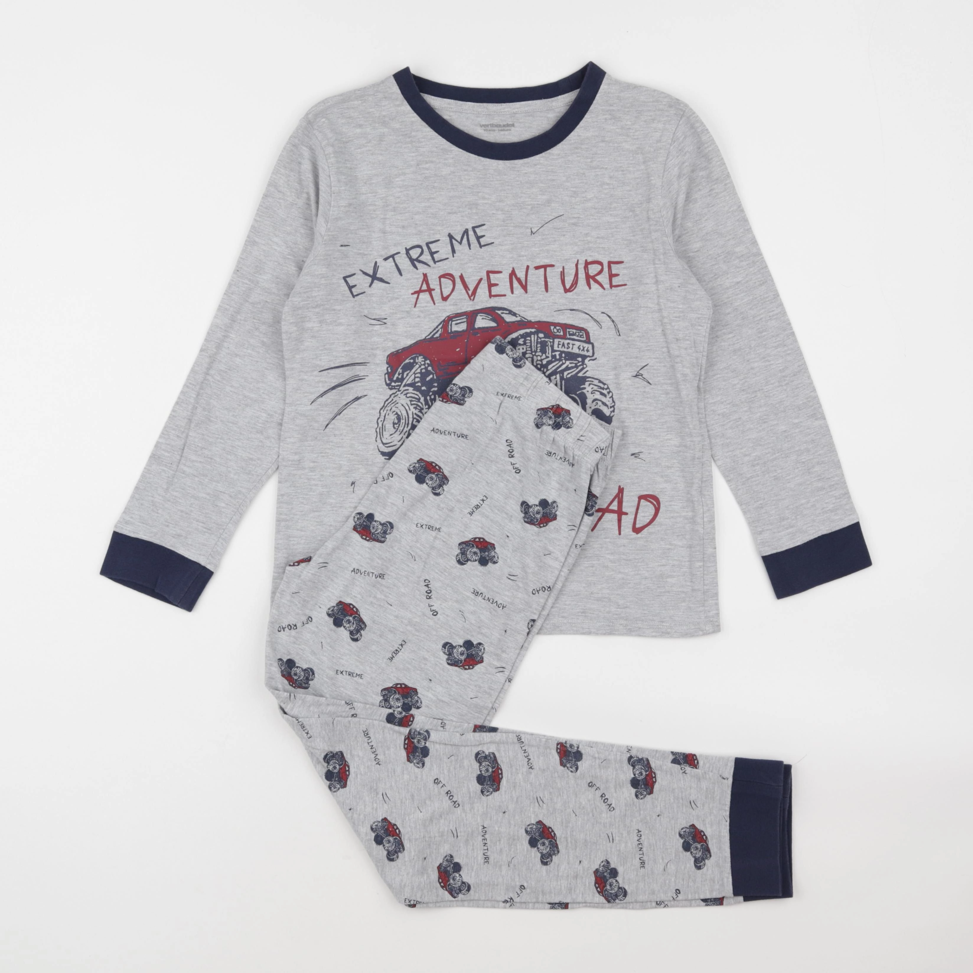 Vertbaudet - pyjama coton gris - 10 ans