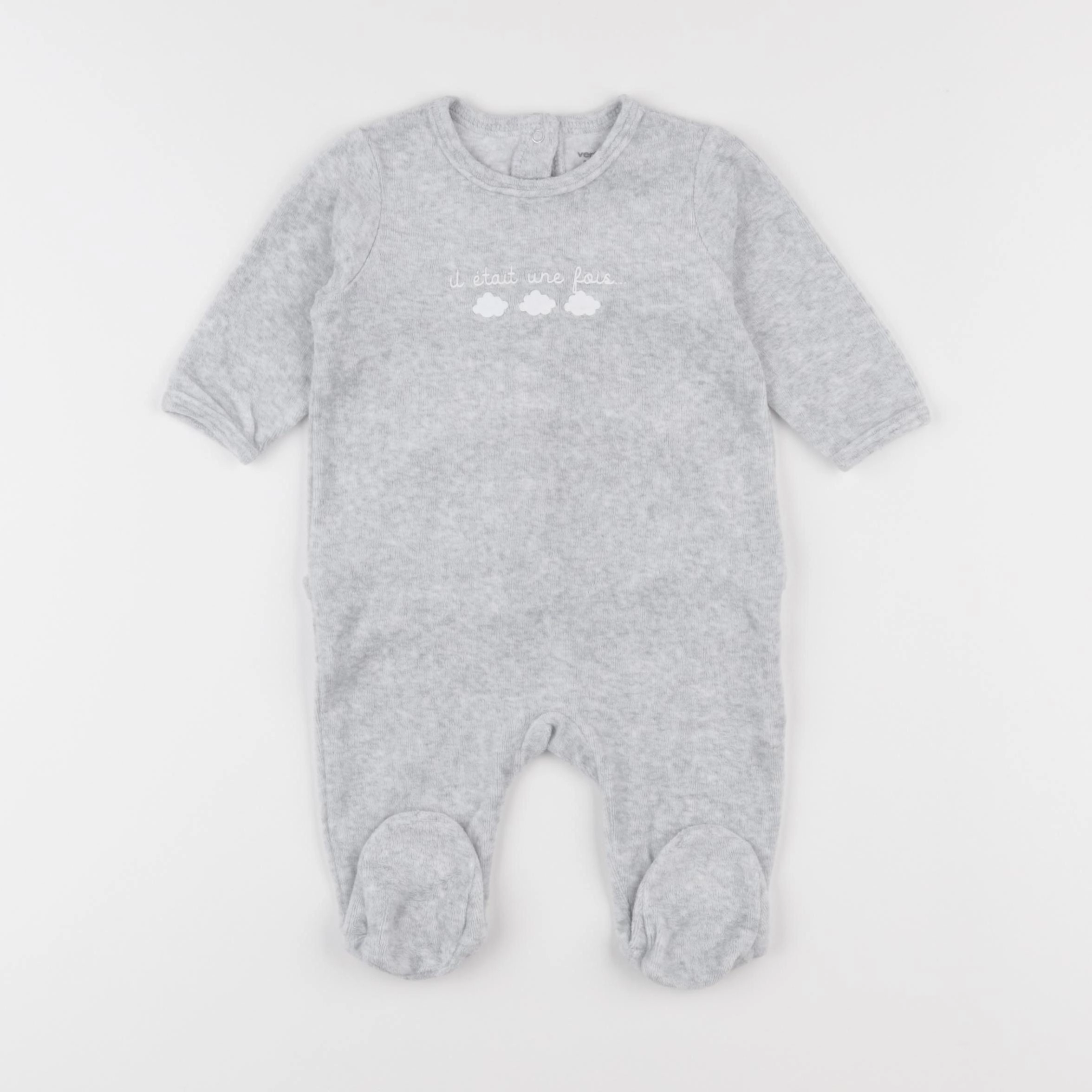 Vertbaudet - pyjama velours gris - 3 mois