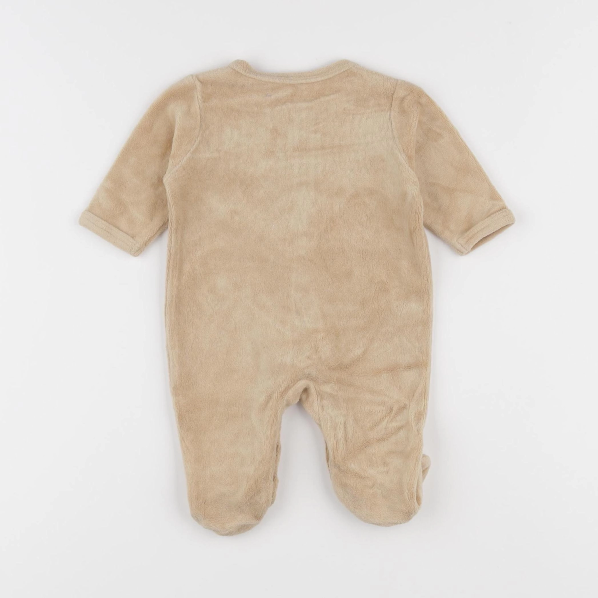Vertbaudet - pyjama velours beige - 1 mois