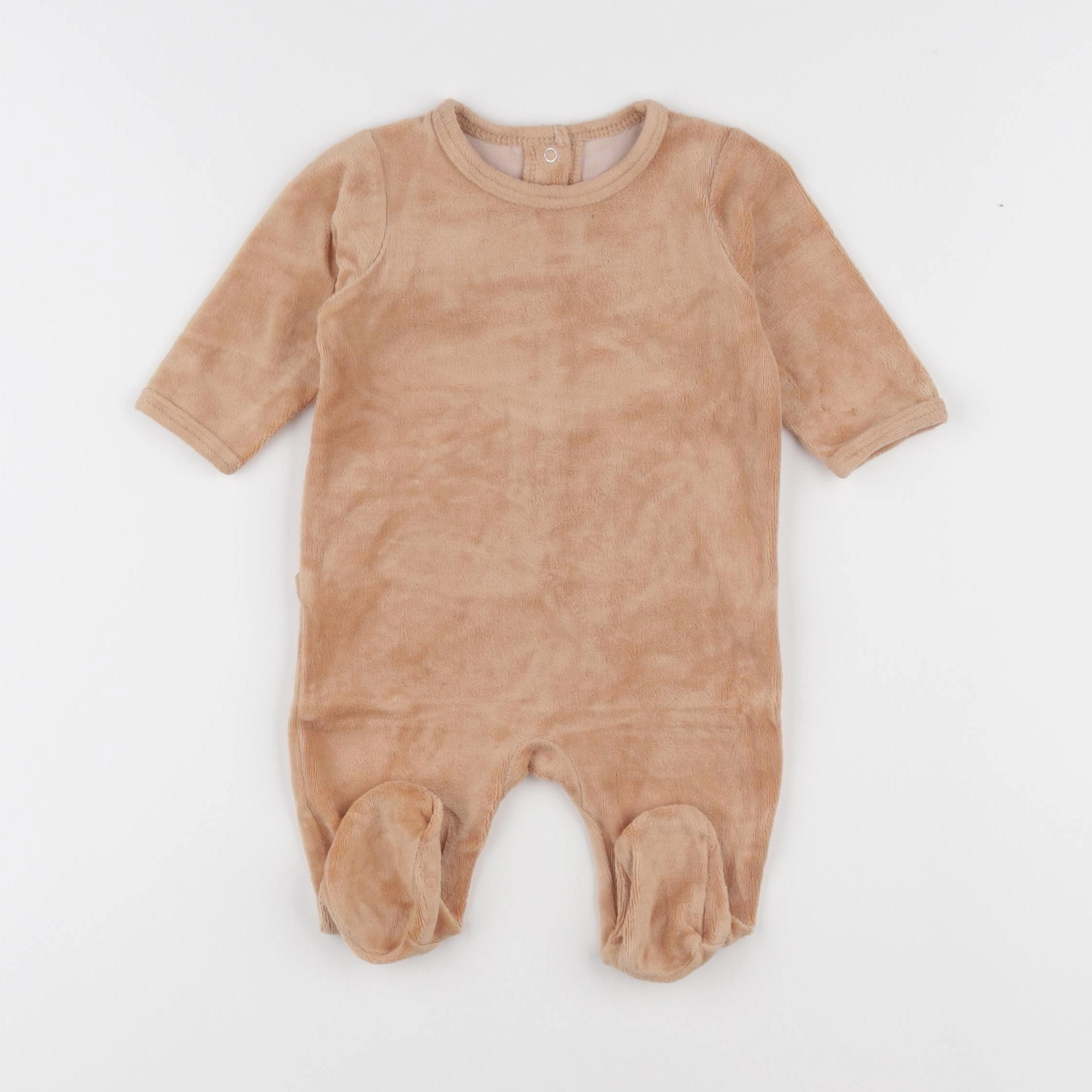 Vertbaudet - pyjama velours marron - 3 mois