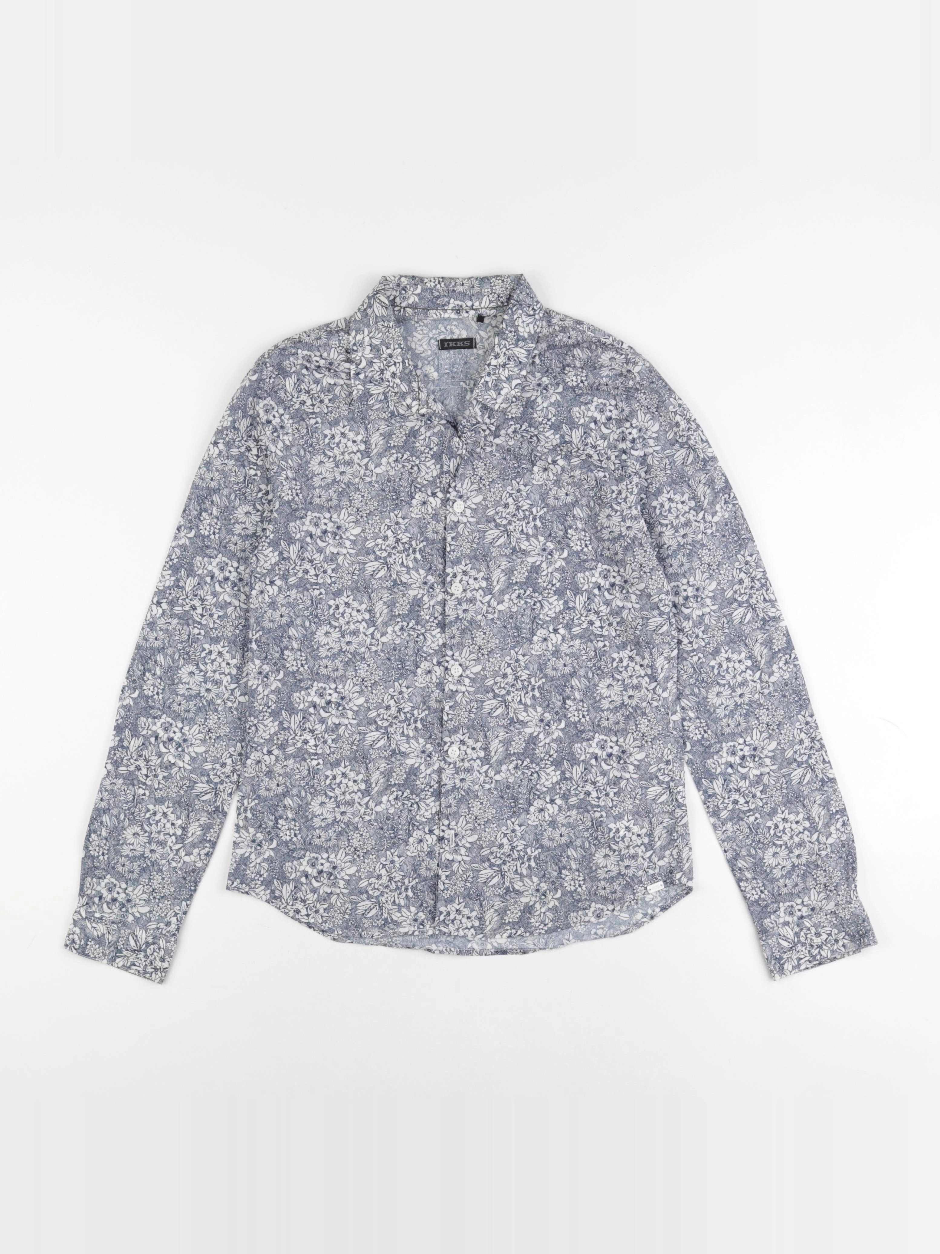 IKKS - chemise bleu, blanc - 12 ans