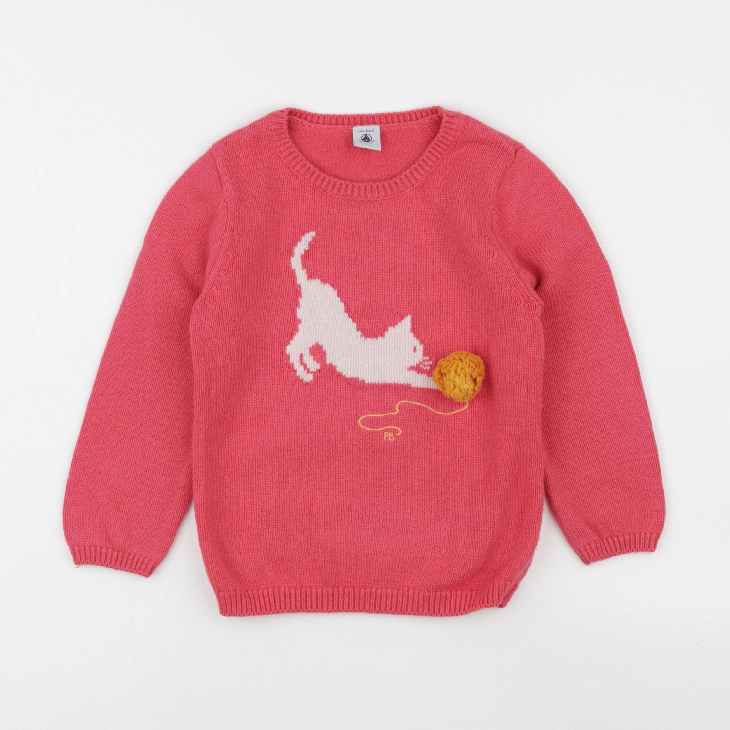 Petit Bateau - pull rose - 4 ans