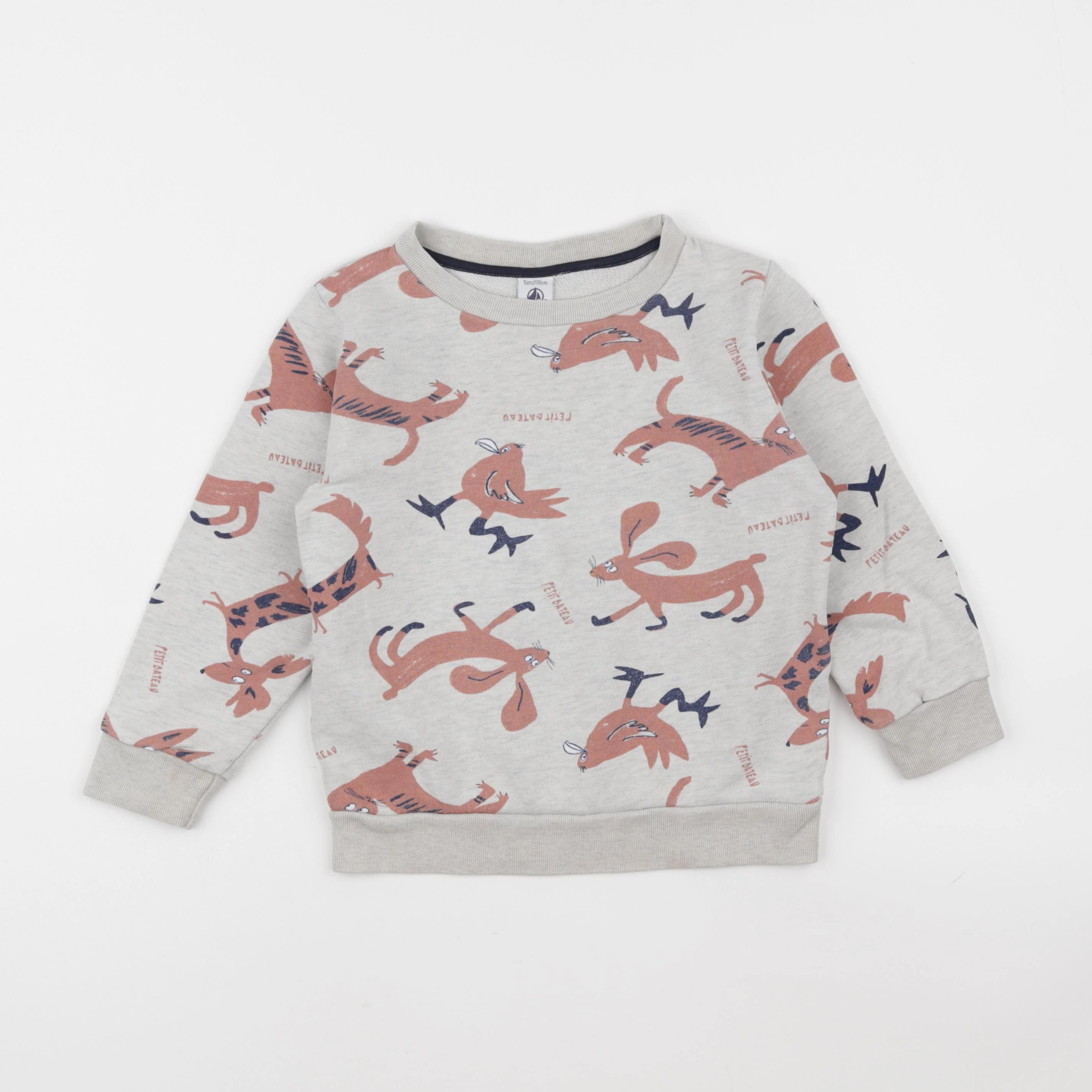 Petit Bateau - sweat gris - 5 ans