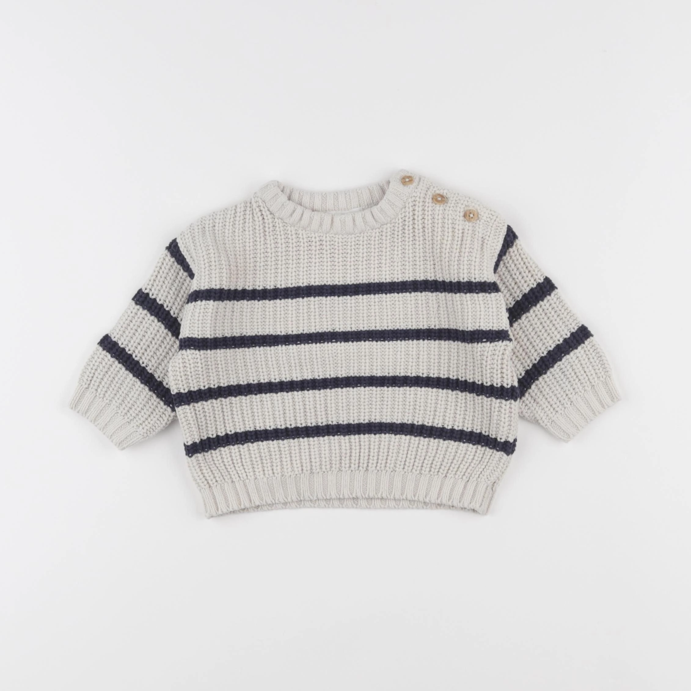 Vertbaudet - pull beige - 9 mois