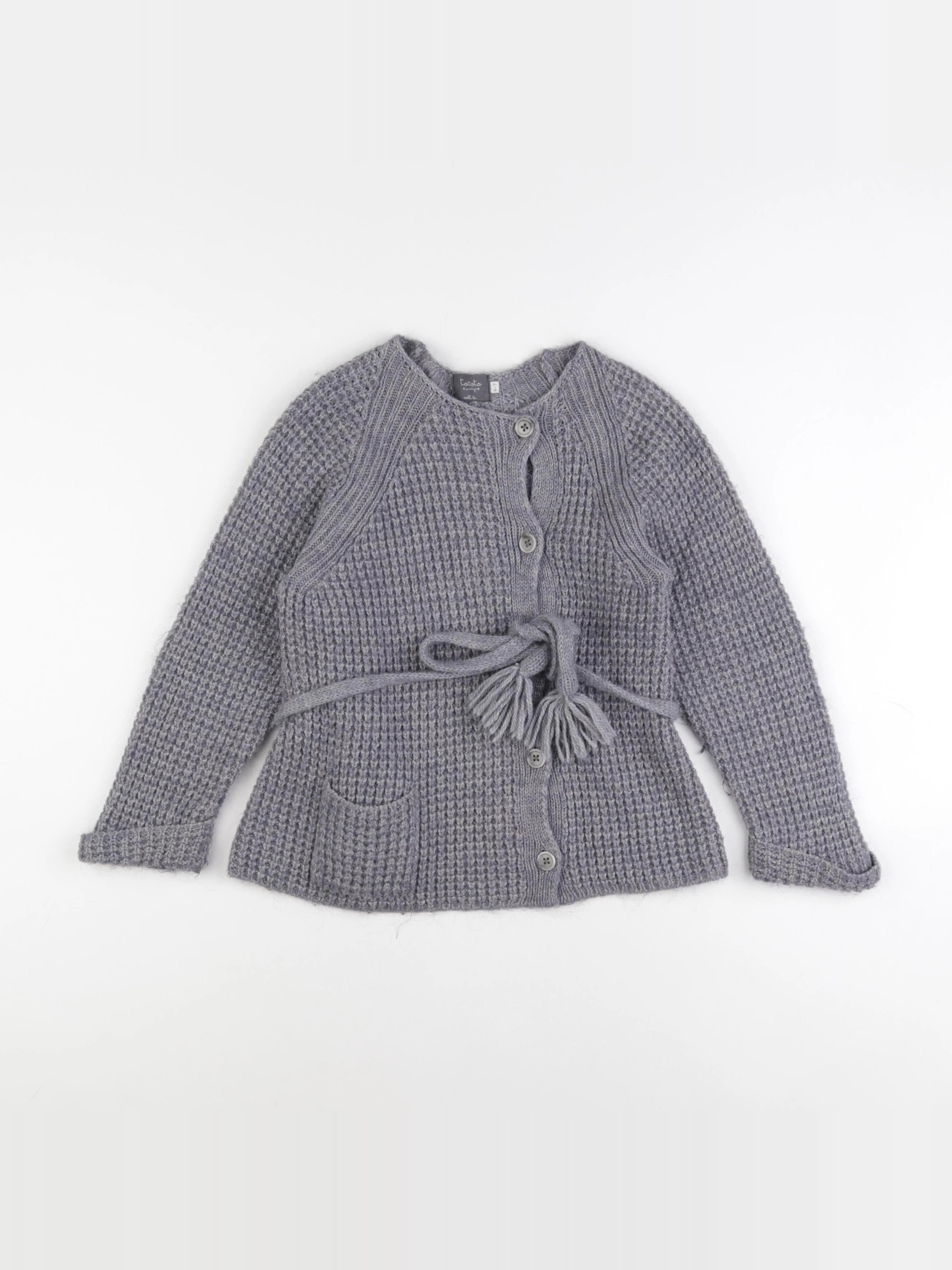 Tocoto vintage - gilet gris - 6/7 ans