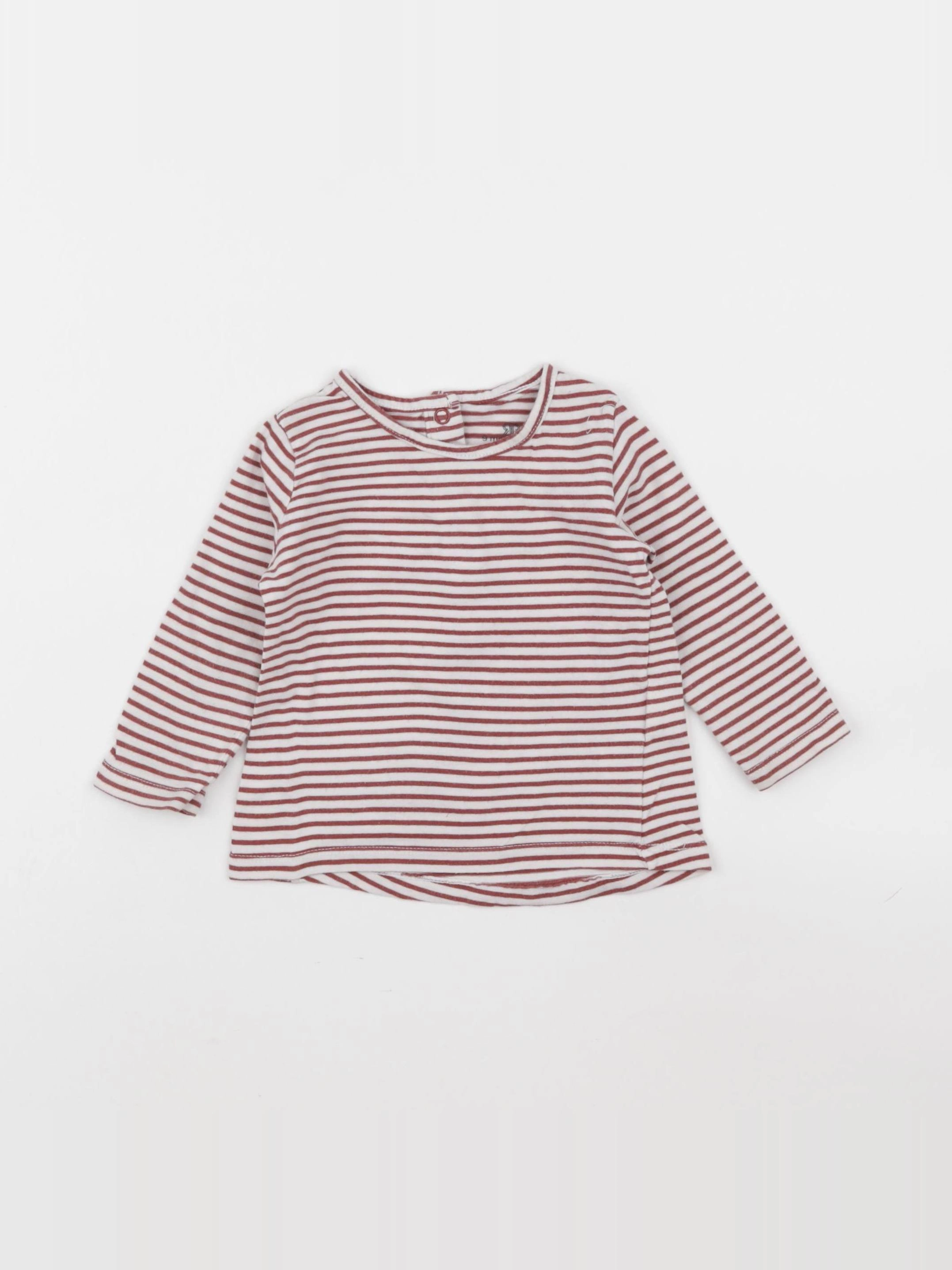 La Redoute - tee-shirt blanc, rouge - 9 mois