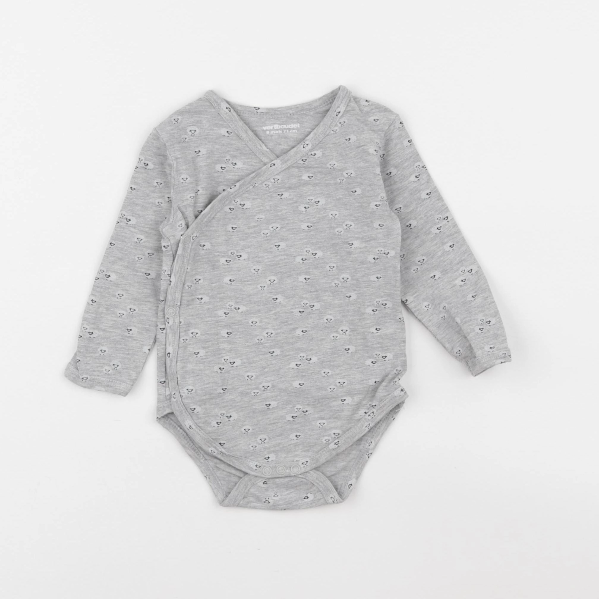 Vertbaudet - body gris - 9 mois