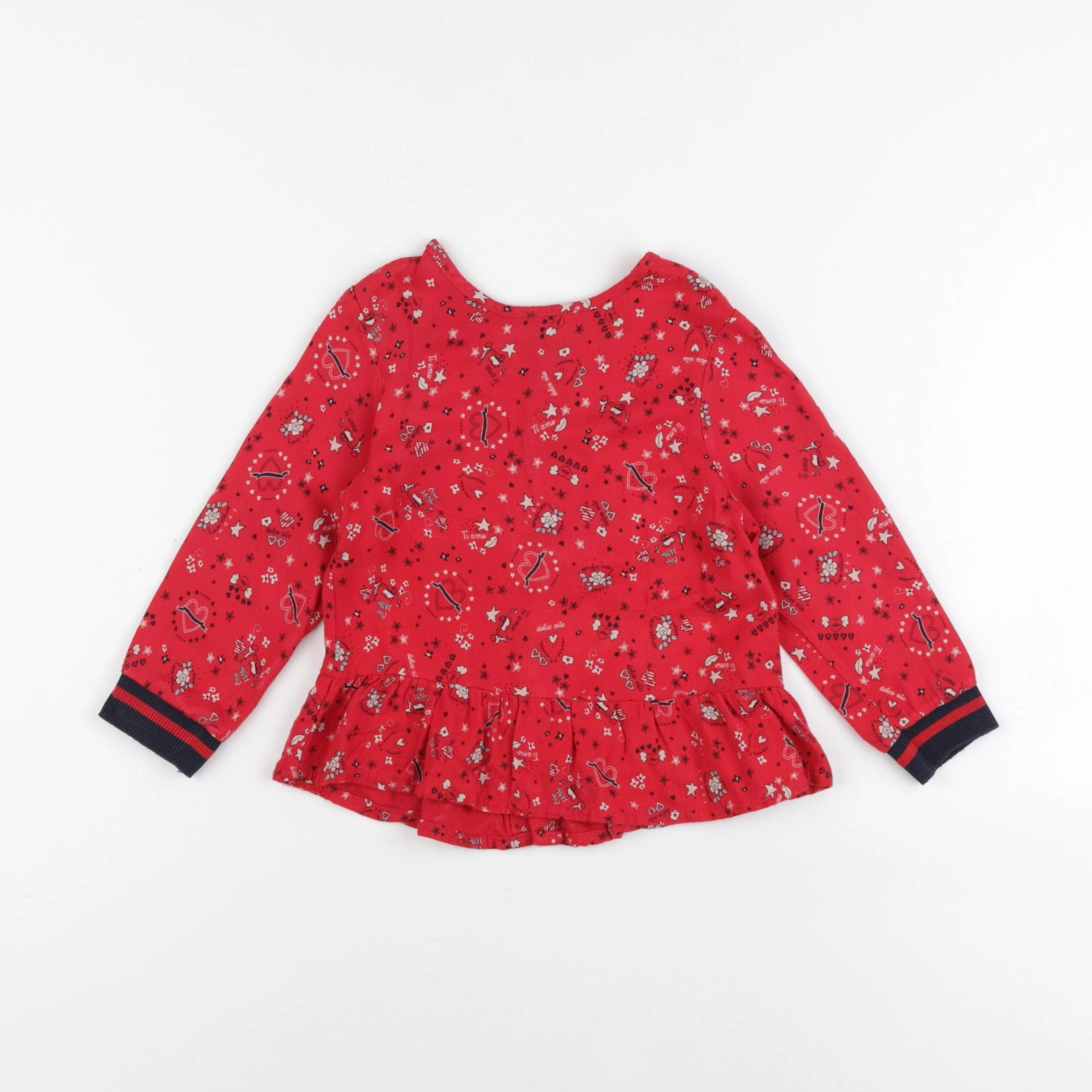 IKKS - blouse rouge - 2 ans