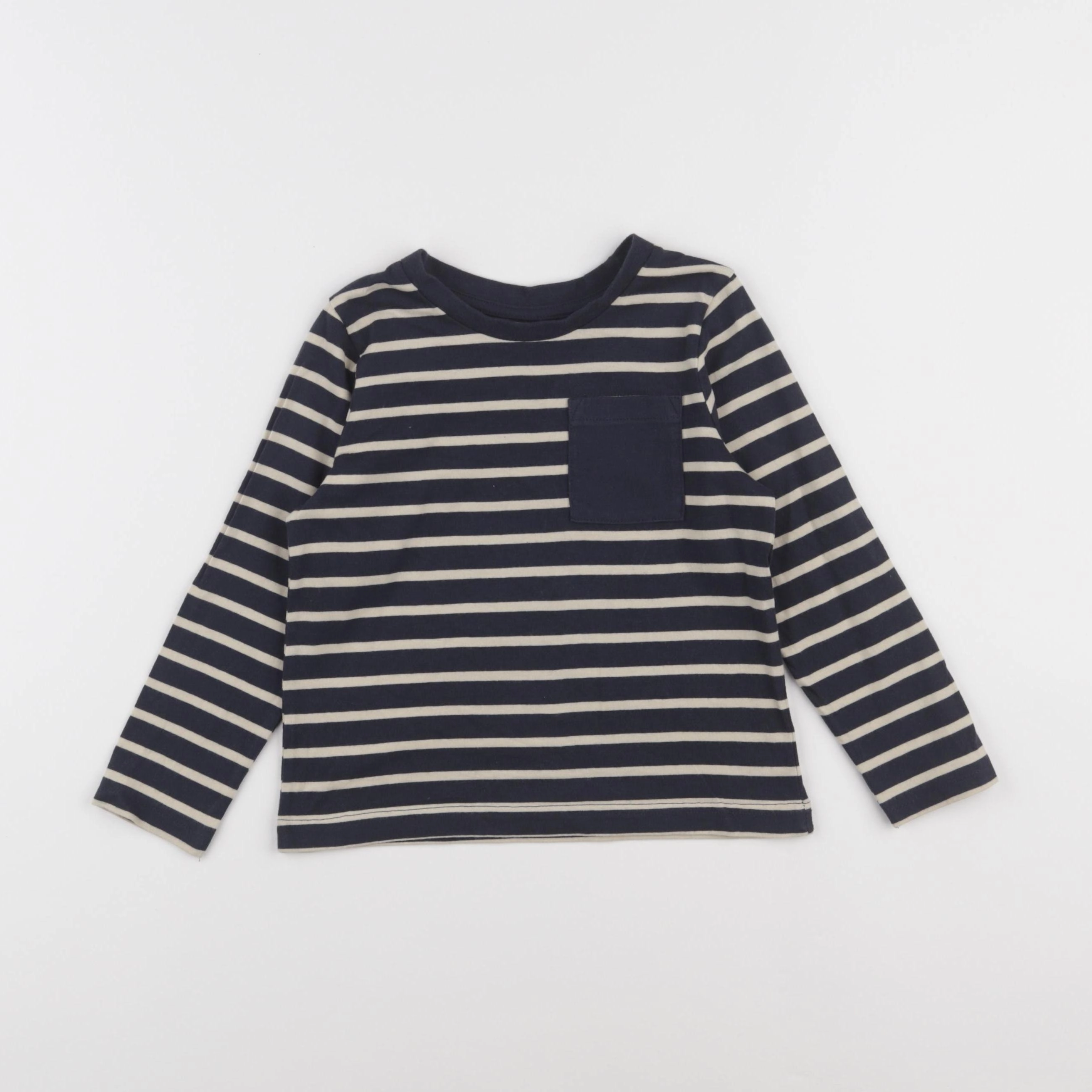 Vertbaudet - tee-shirt bleu, beige - 4 ans