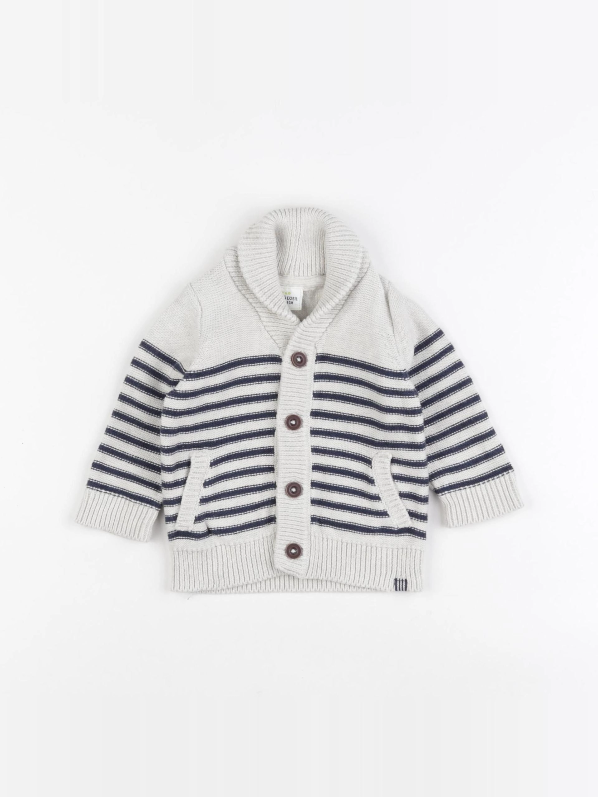 Tape à l'oeil - gilet gris, bleu - 6 mois