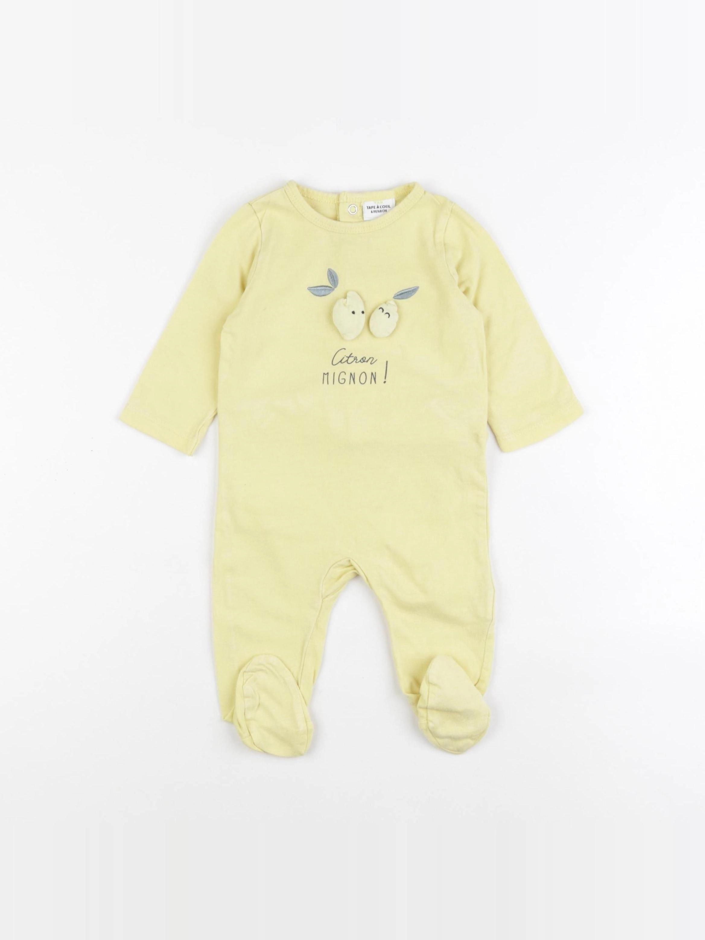 Tape à l'oeil - pyjama coton jaune - 6 mois