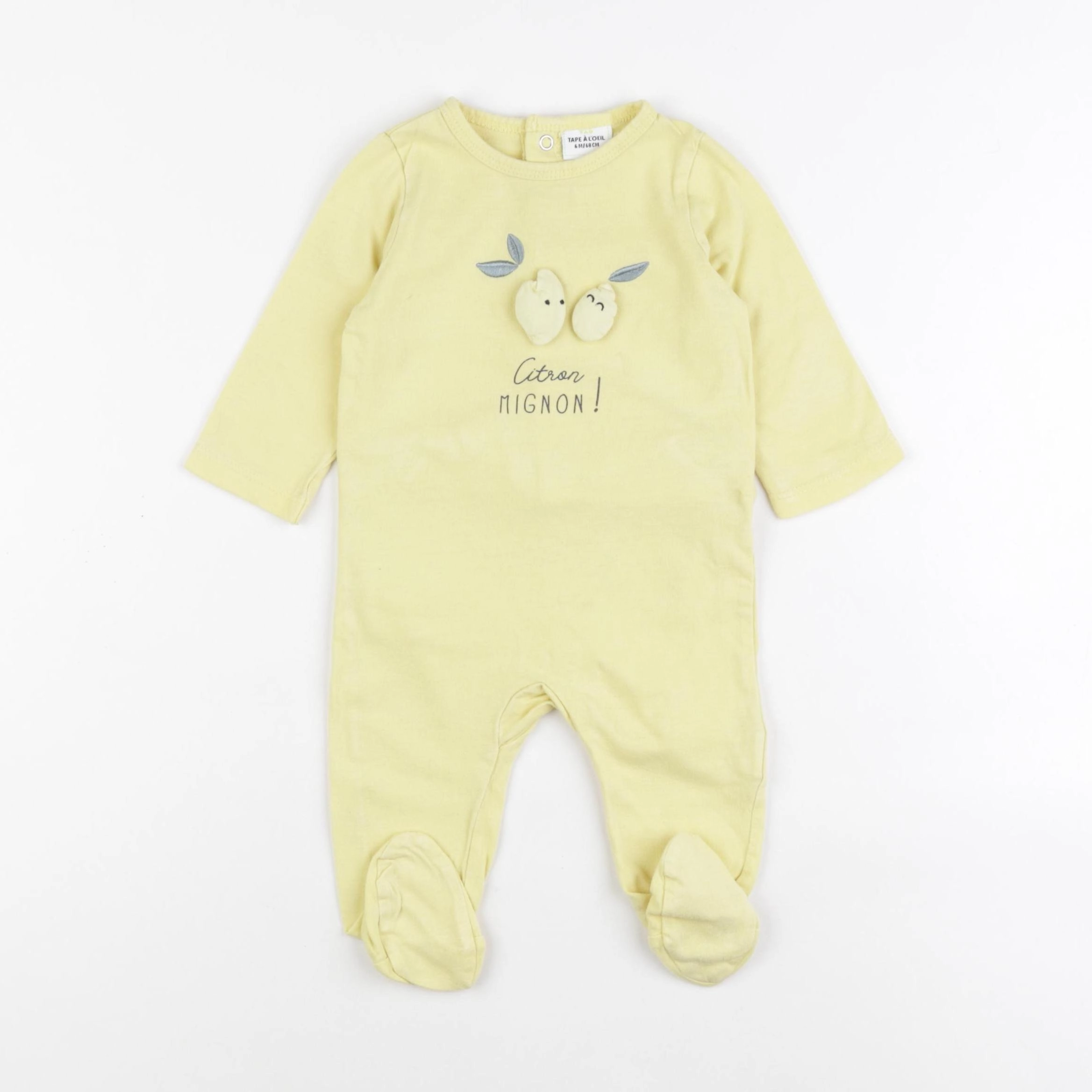 Tape à l'oeil - pyjama coton jaune - 6 mois