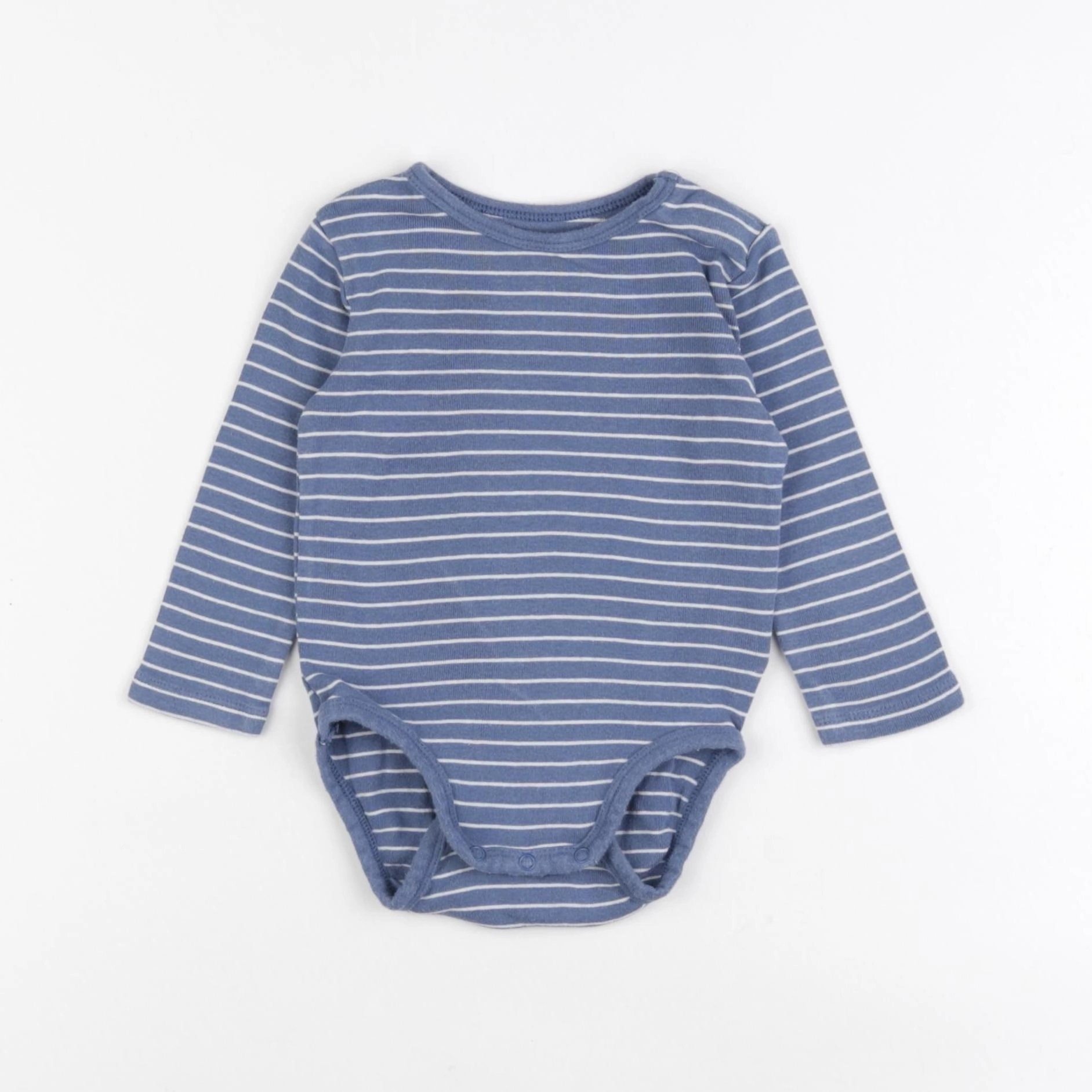 H&M - body bleu - 6/9 mois