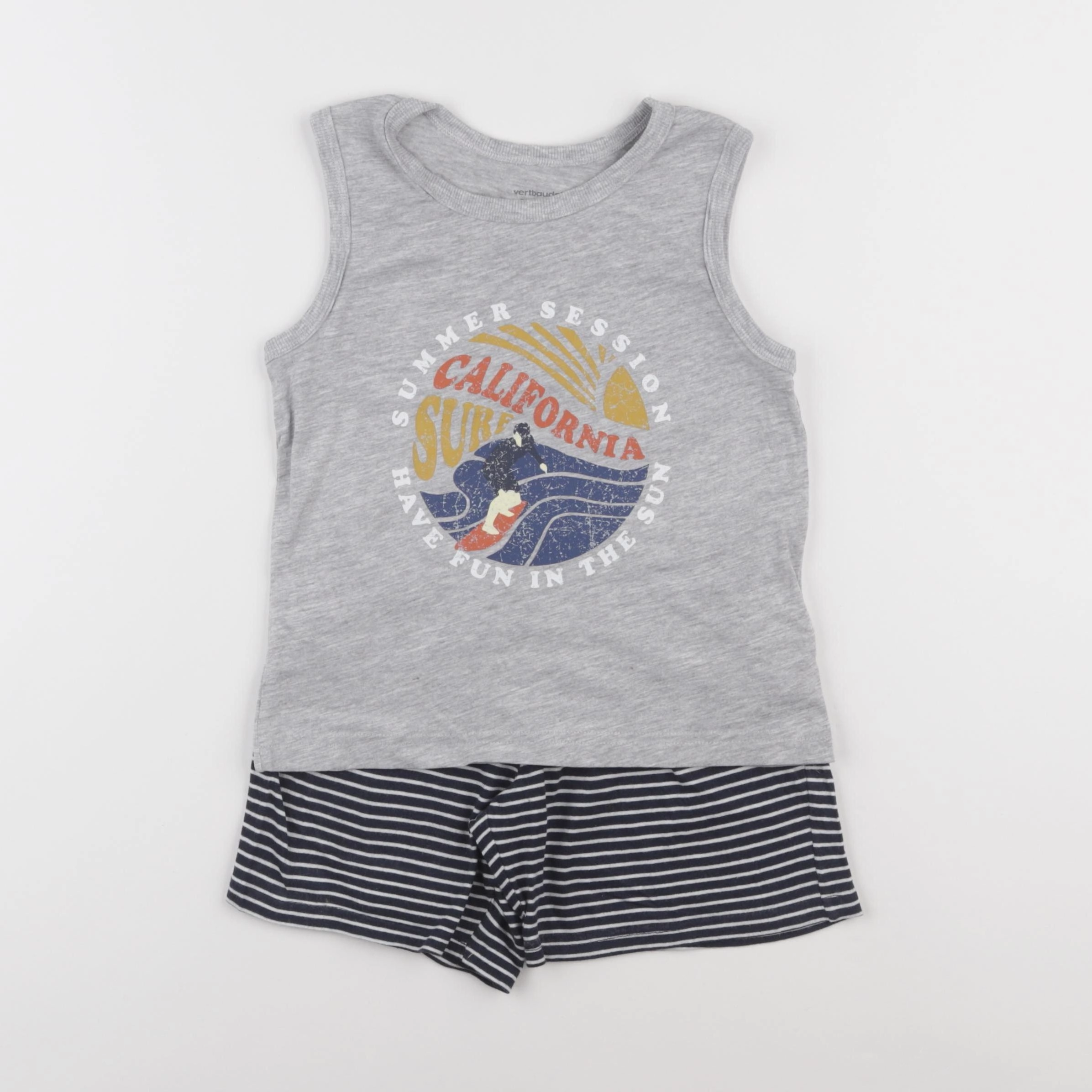 Vertbaudet - pyjama coton bleu - 4 ans