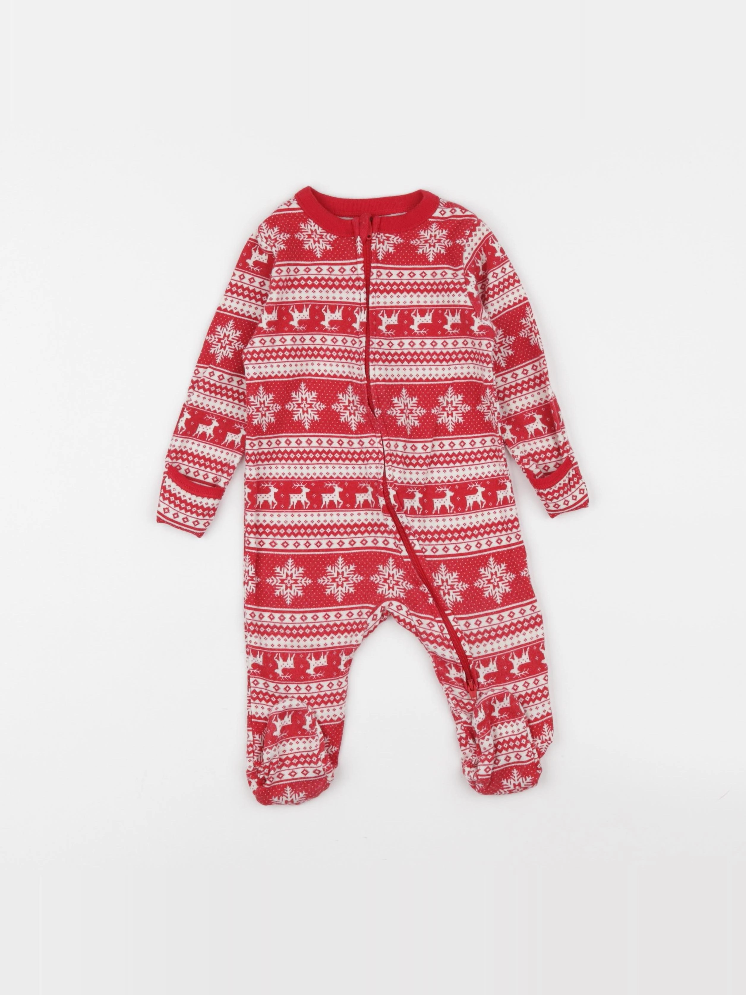 Old Navy - pyjama coton rouge - 6/9 mois