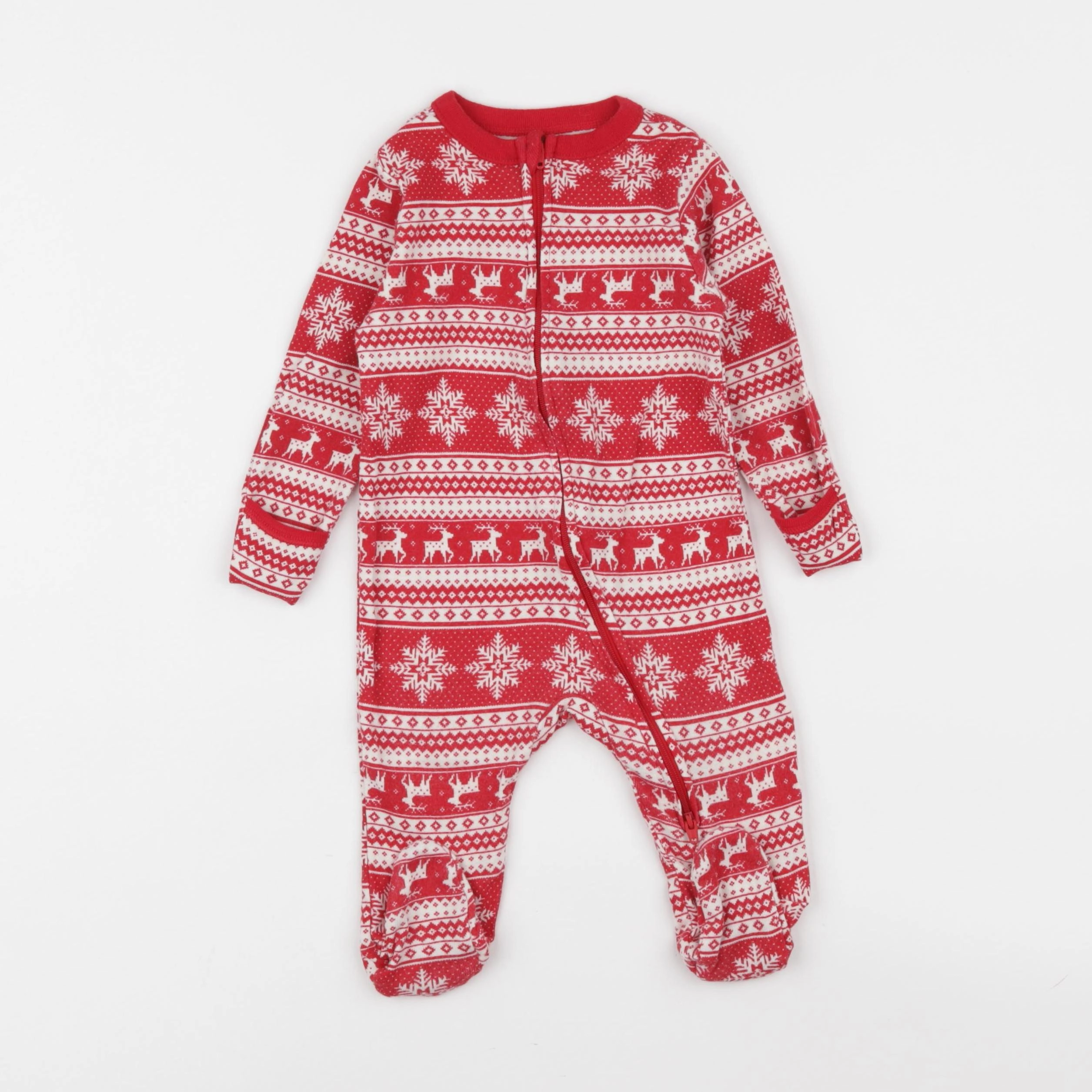 Old Navy - pyjama coton rouge - 6/9 mois