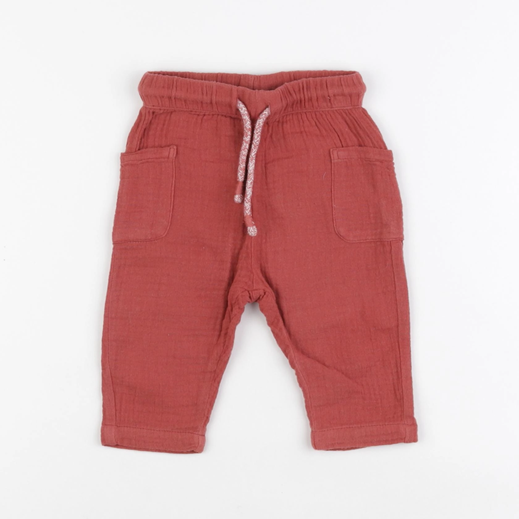 Vertbaudet - pantalon rouge - 6 mois