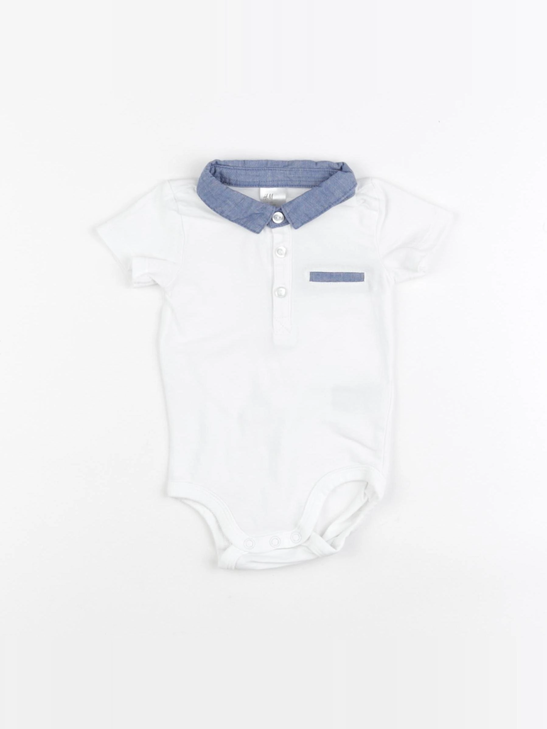 H&M - body à col blanc - 6 mois