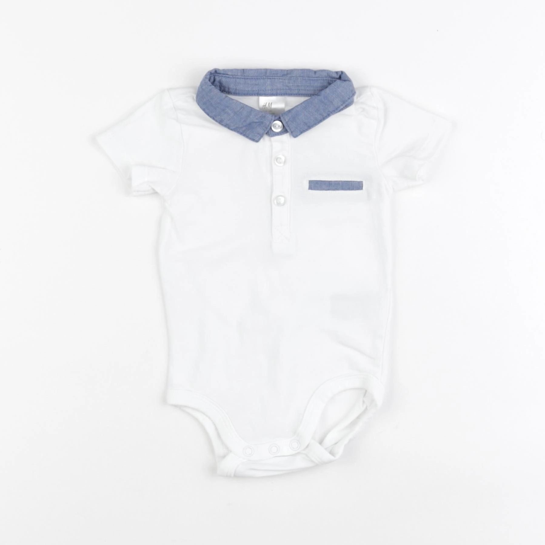 H&M - body à col blanc - 6 mois