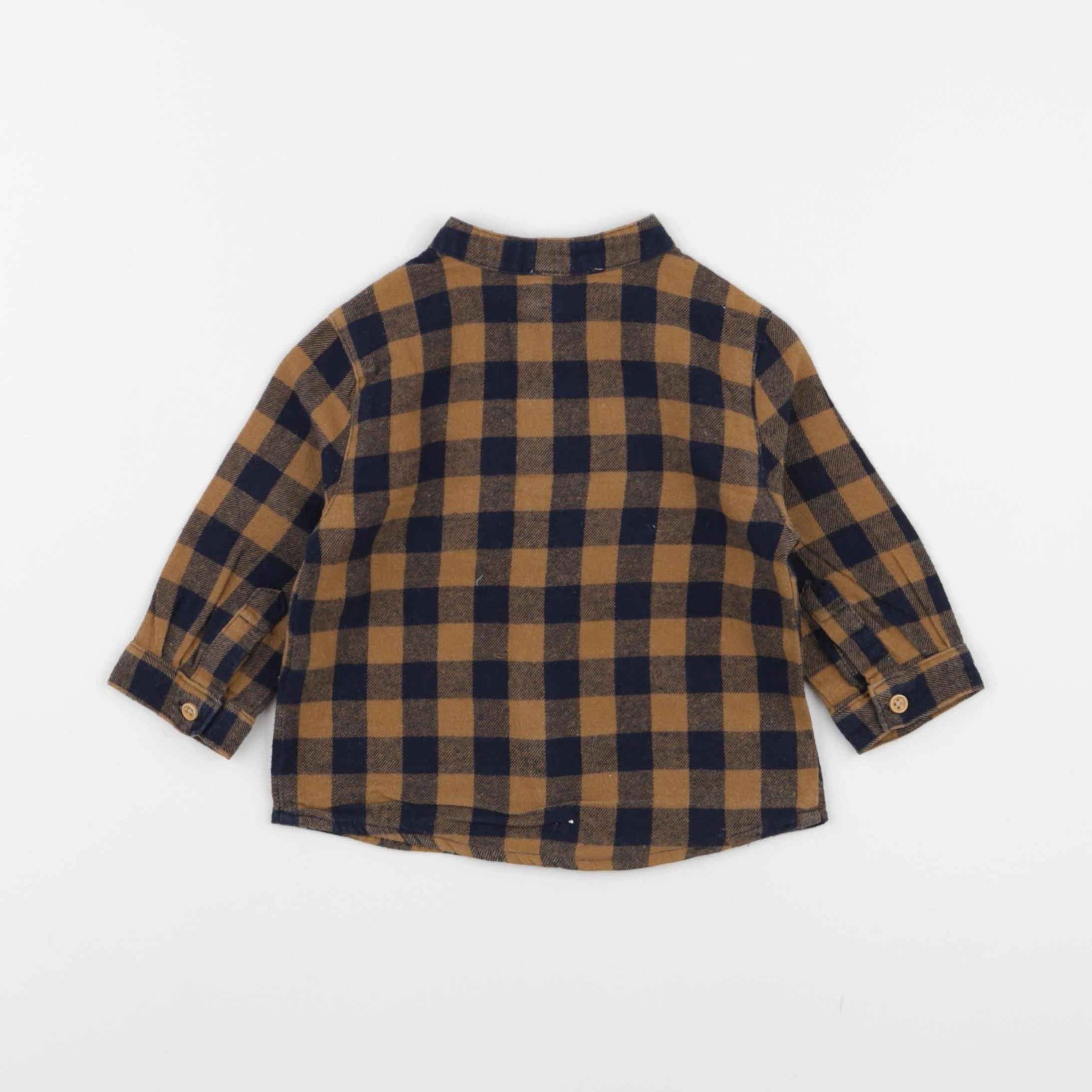 Boutchou - chemise bleu, marron - 6 mois