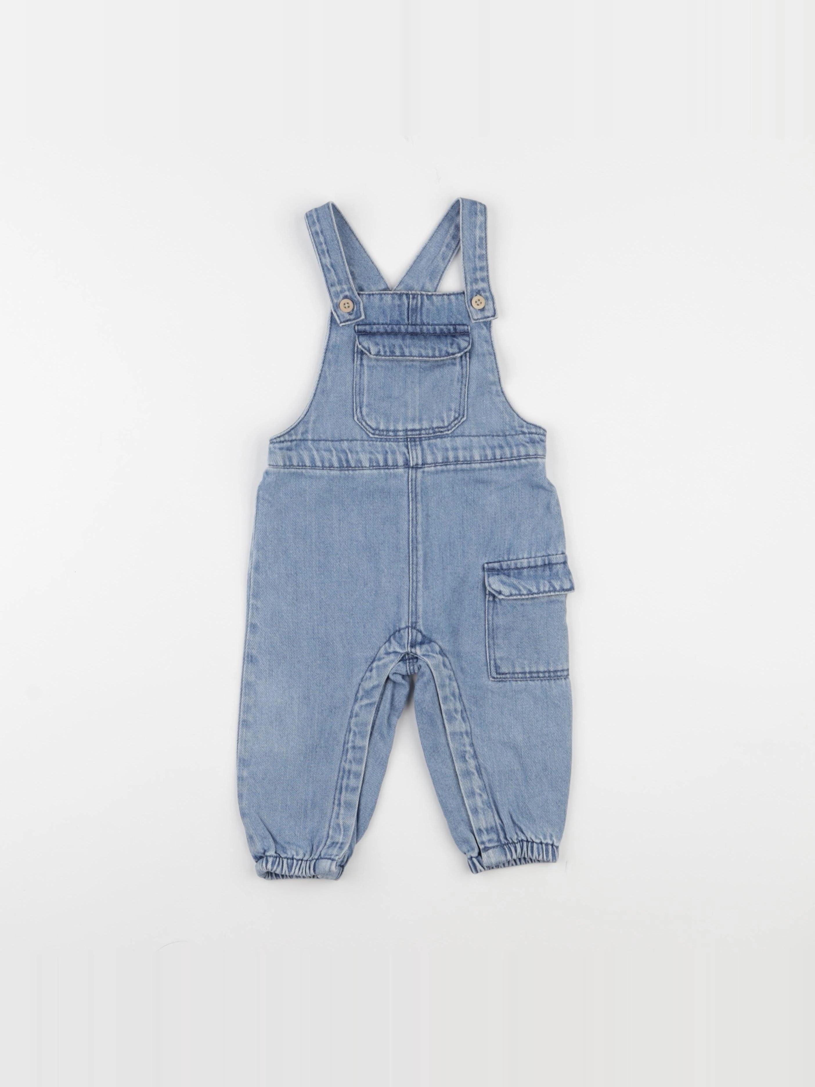 Zara - salopette bleu - 6/9 mois