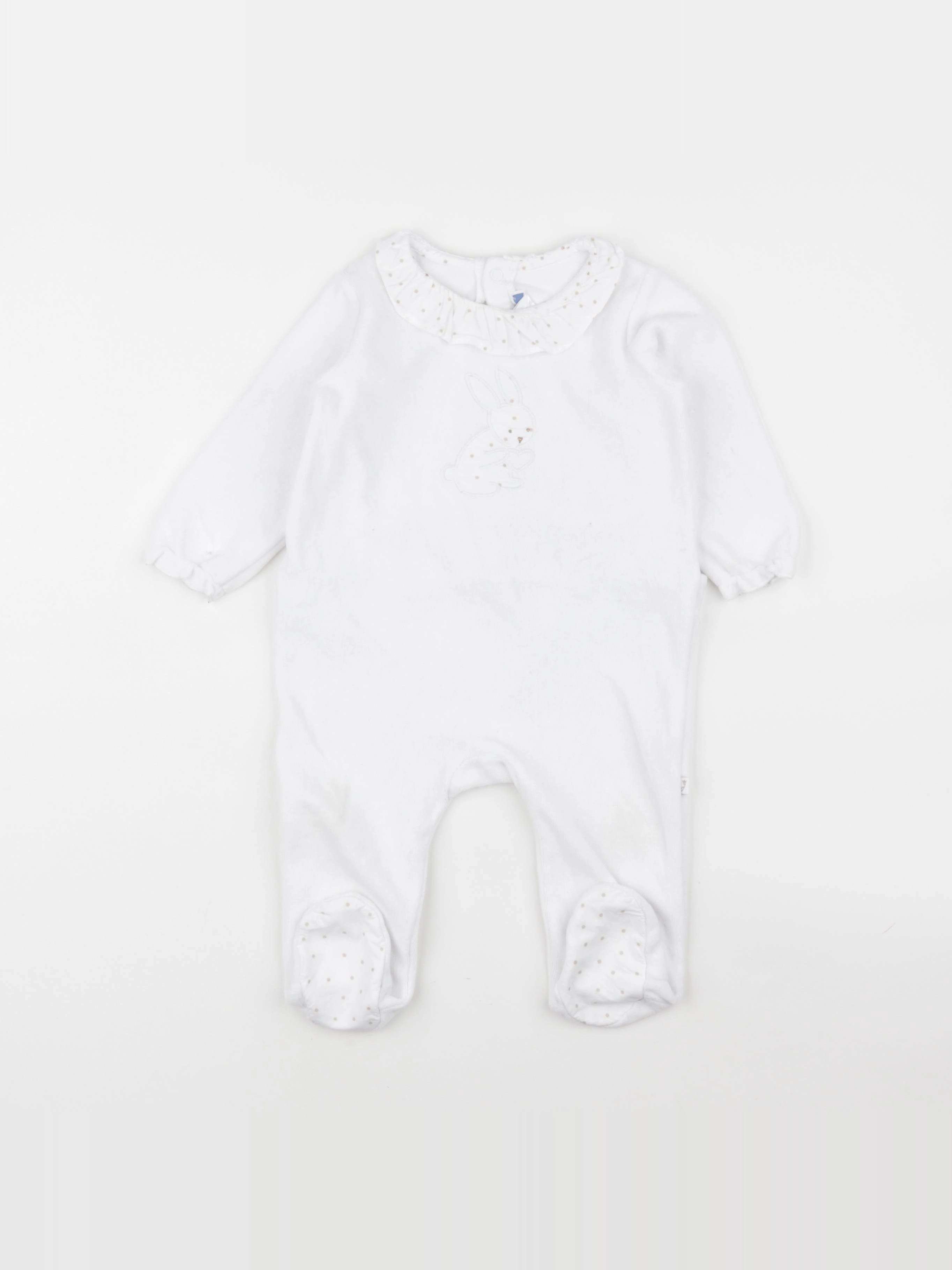 Jacadi - pyjama velours blanc - 12 mois