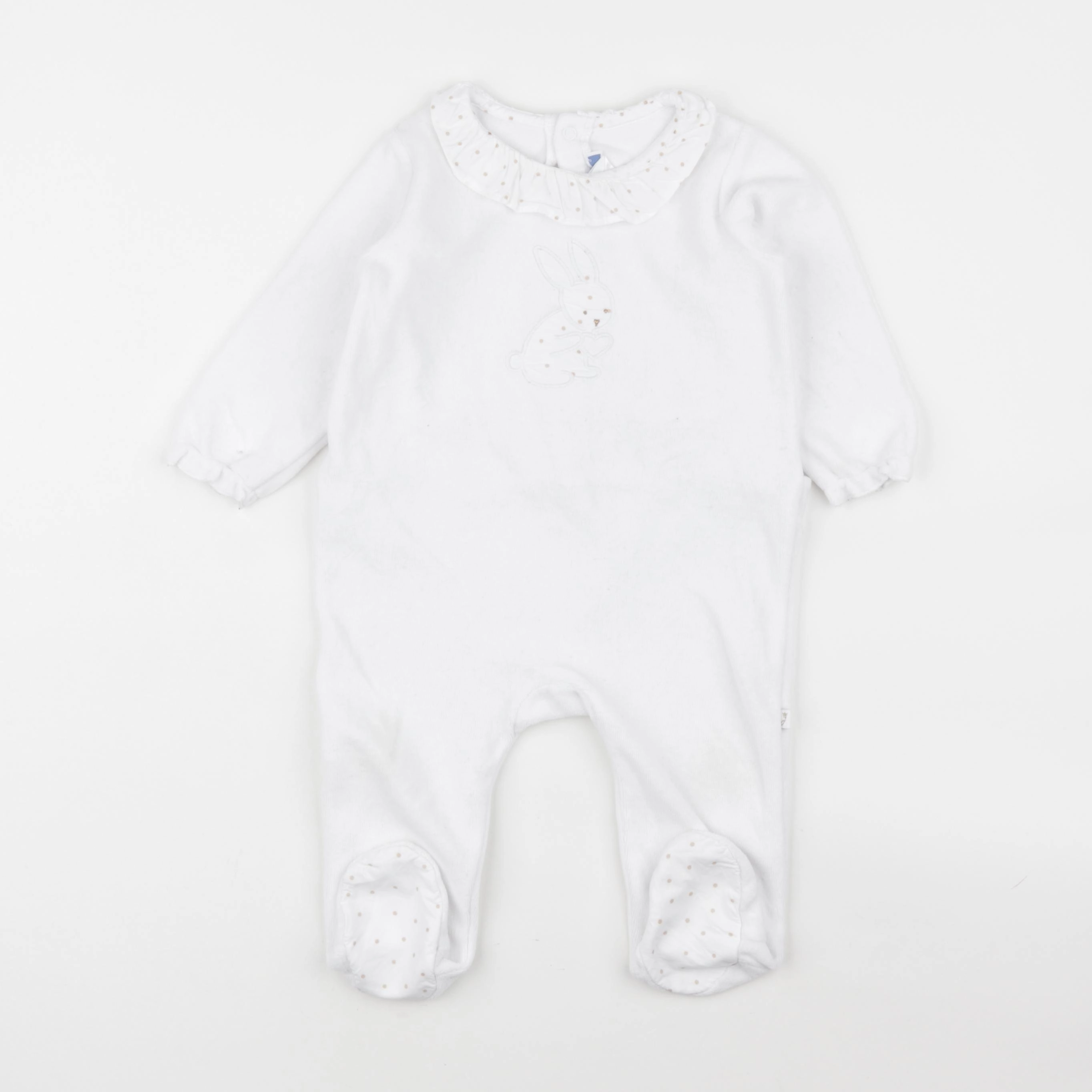 Jacadi - pyjama velours blanc - 12 mois