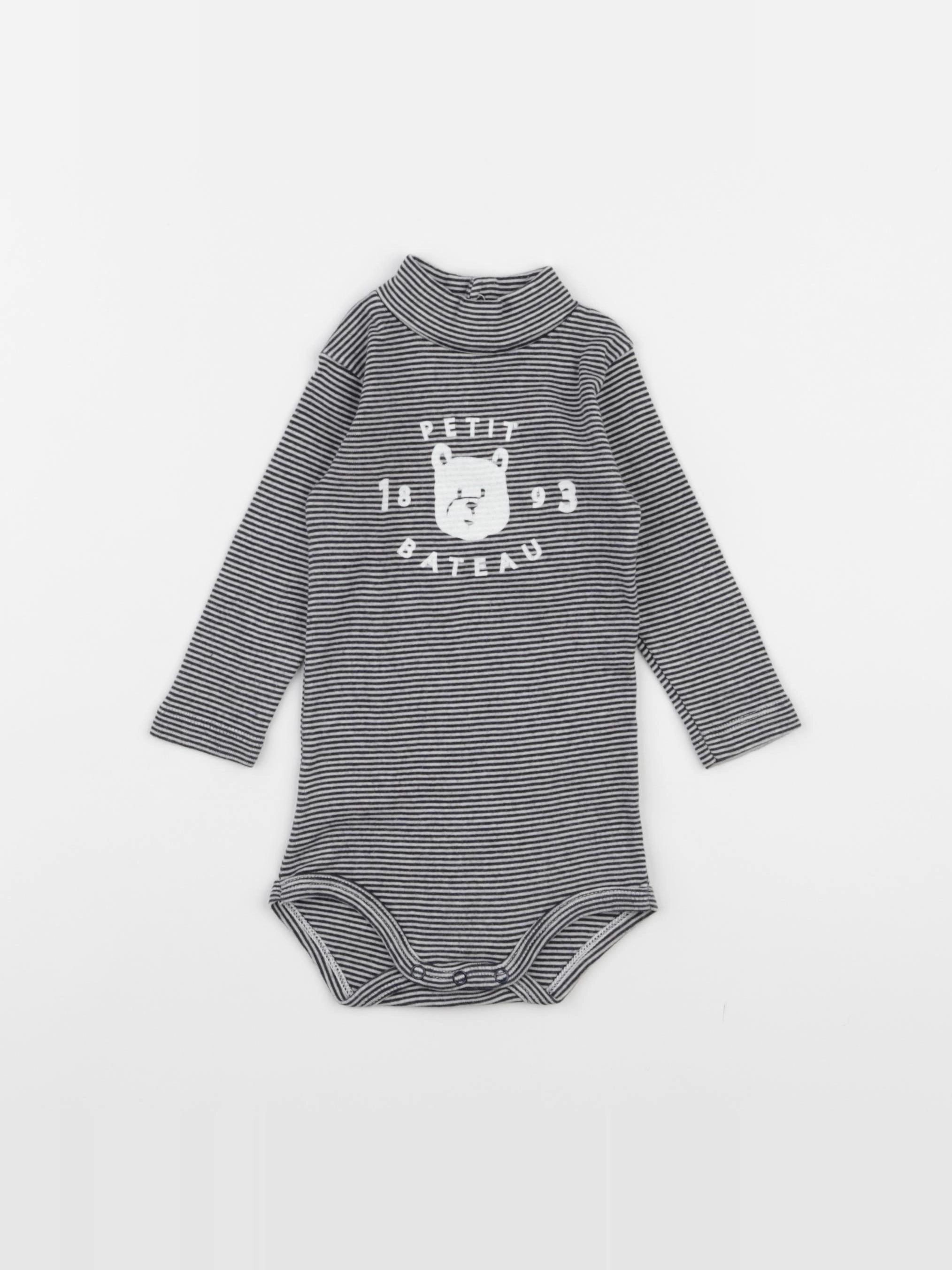 Petit Bateau - body à col multicolore - 6 mois
