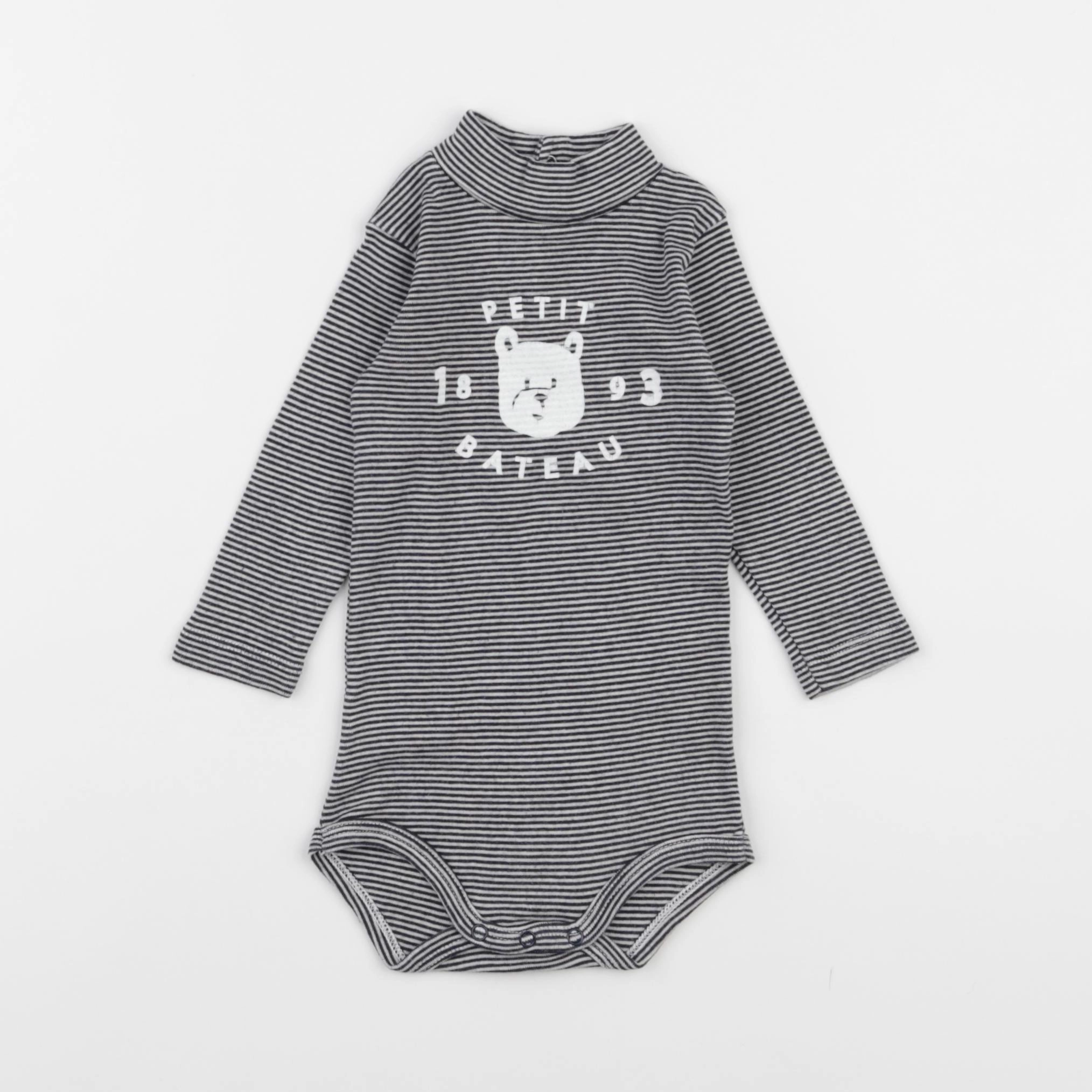 Petit Bateau - body à col multicolore - 6 mois