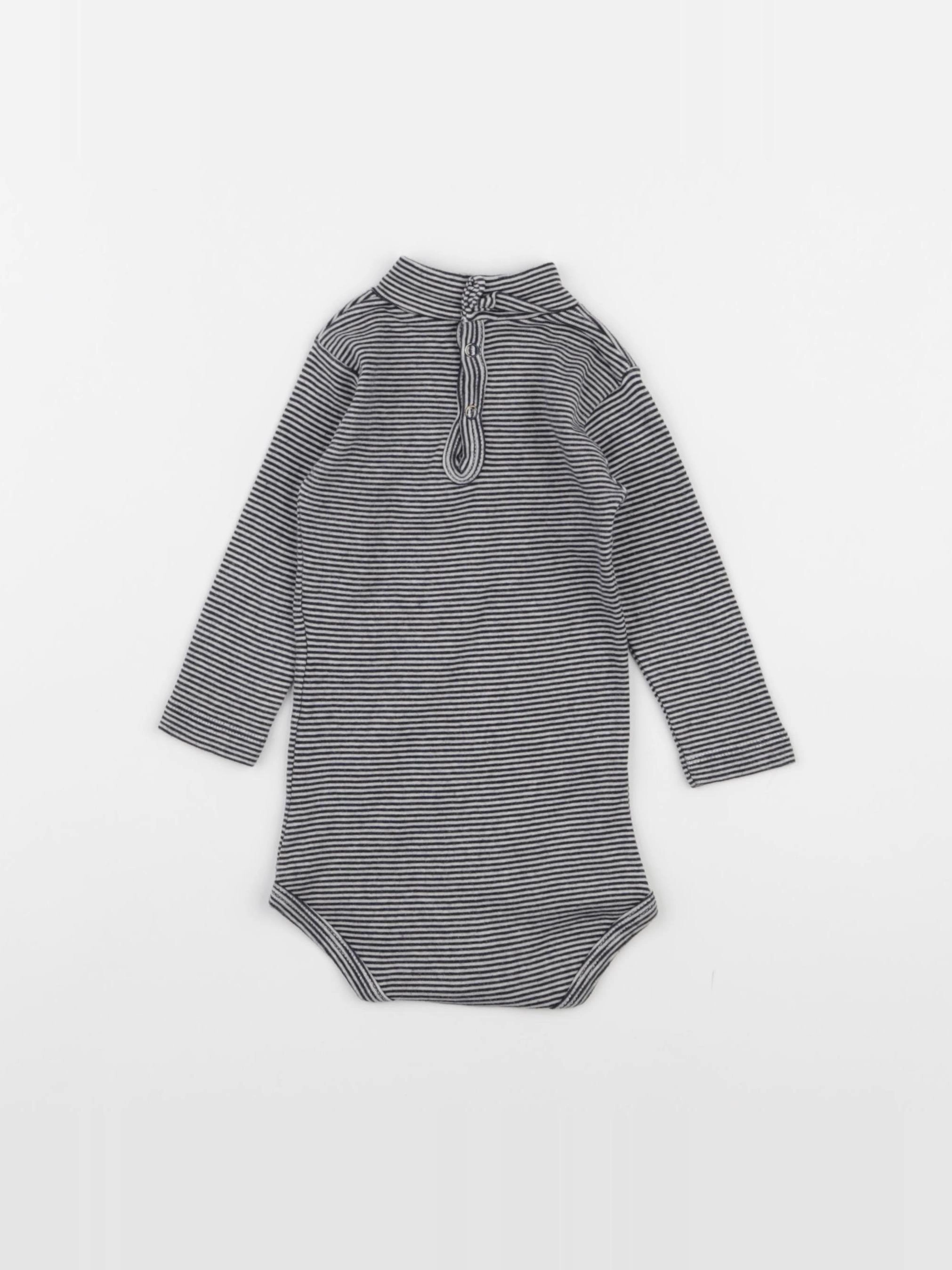 Petit Bateau - body à col multicolore - 6 mois