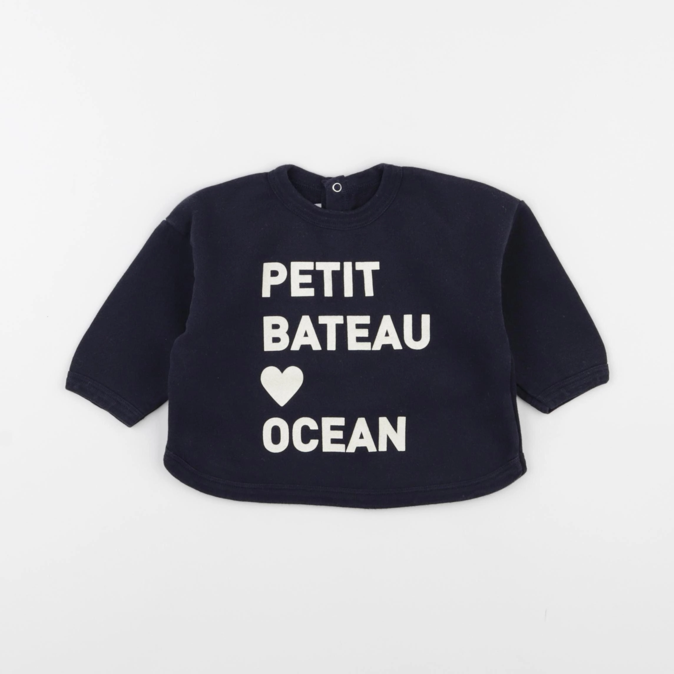 Petit Bateau - sweat bleu - 12 mois